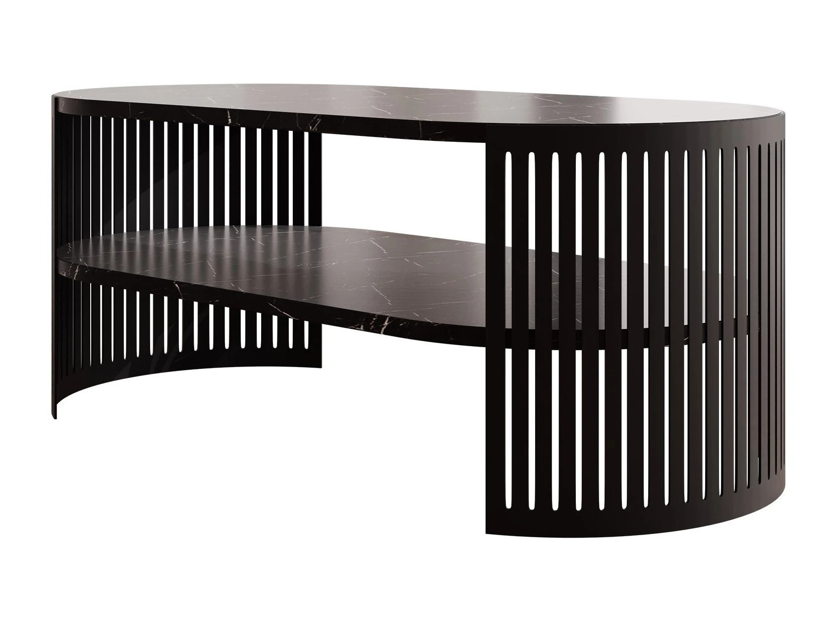Mesa de centro Civer III (Negro + Mármol negro)