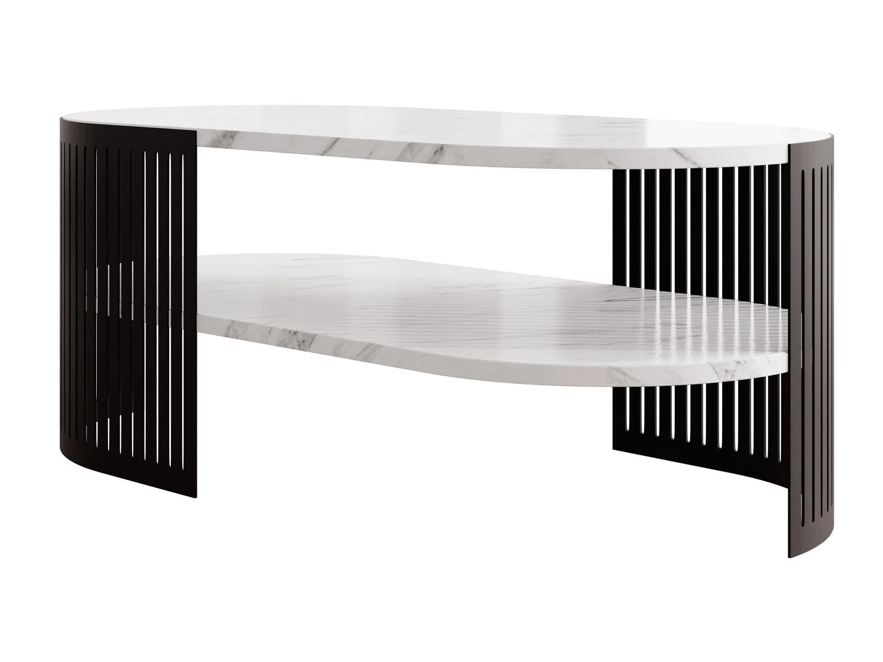 Mesa de centro Civer VI (Negro + Mármol blanco)