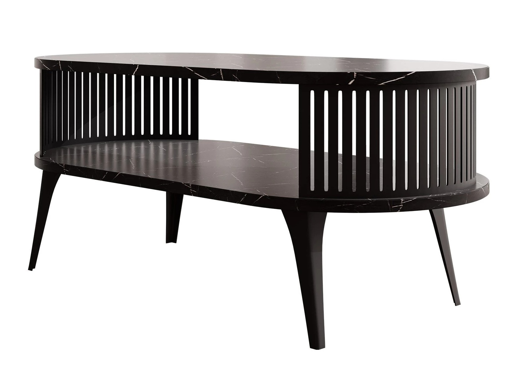 Mesa de centro Vitum III (Negro + Mármol negro)