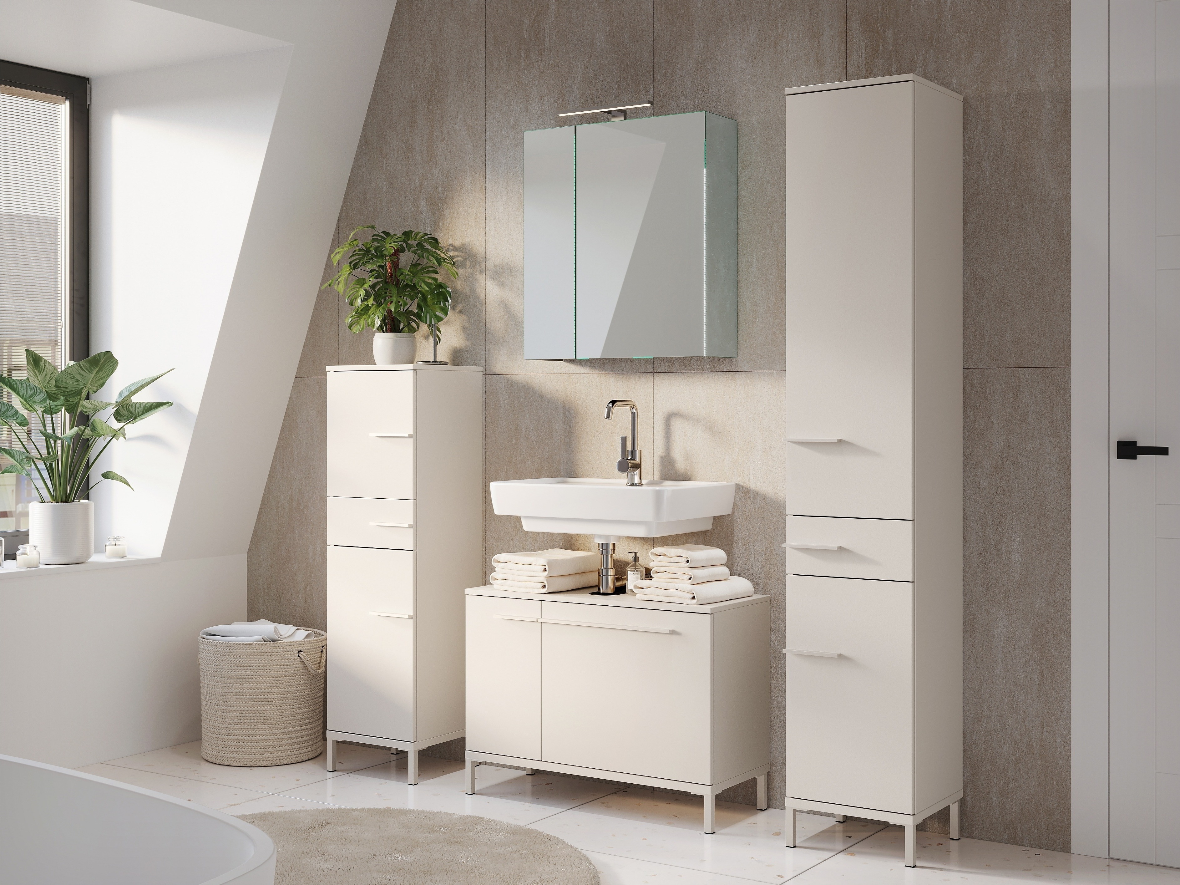 Mueble para baño con espejo Evaenou 100