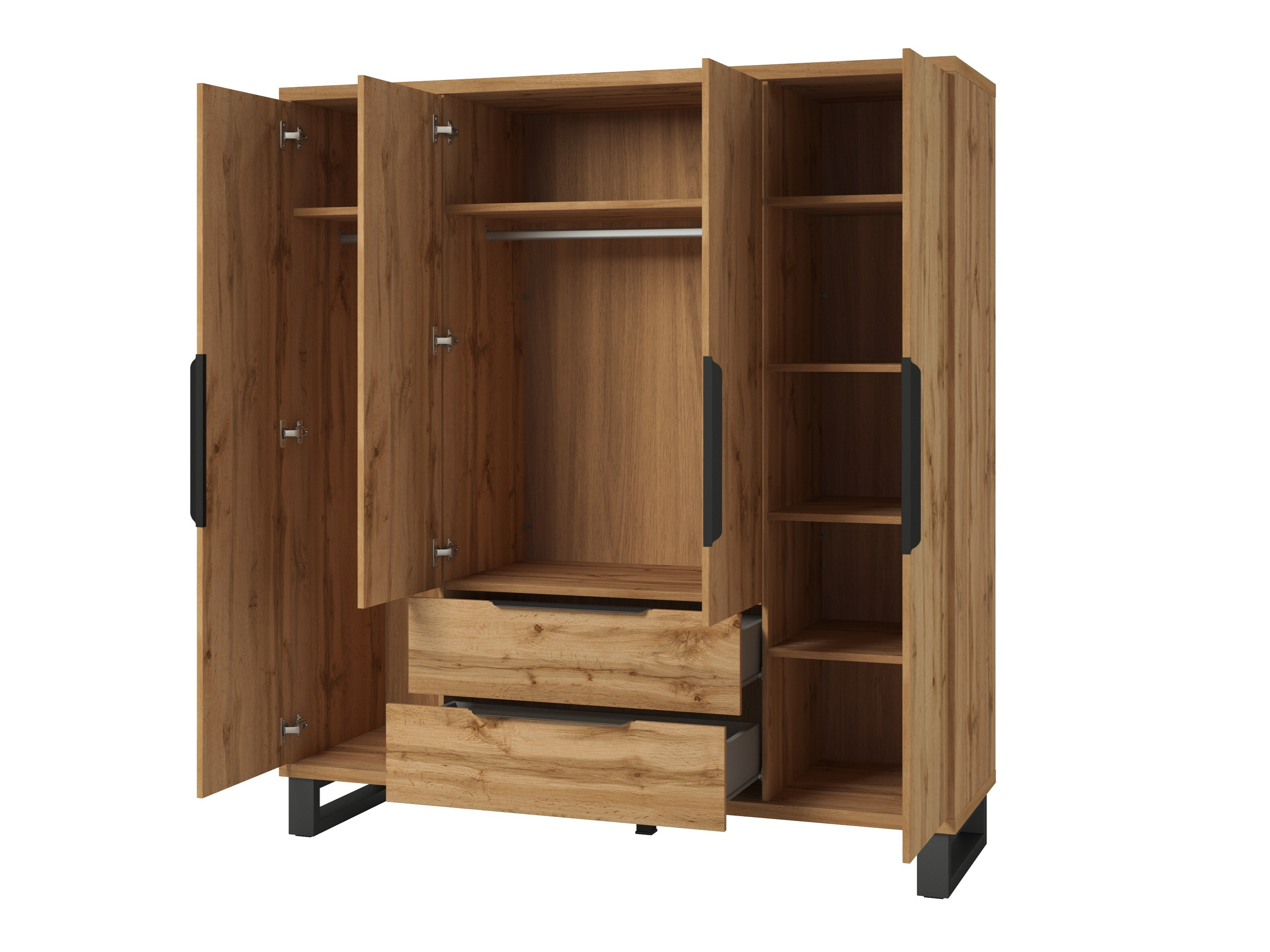 Armario Avicavu 122 (Roble wotan + Negro)