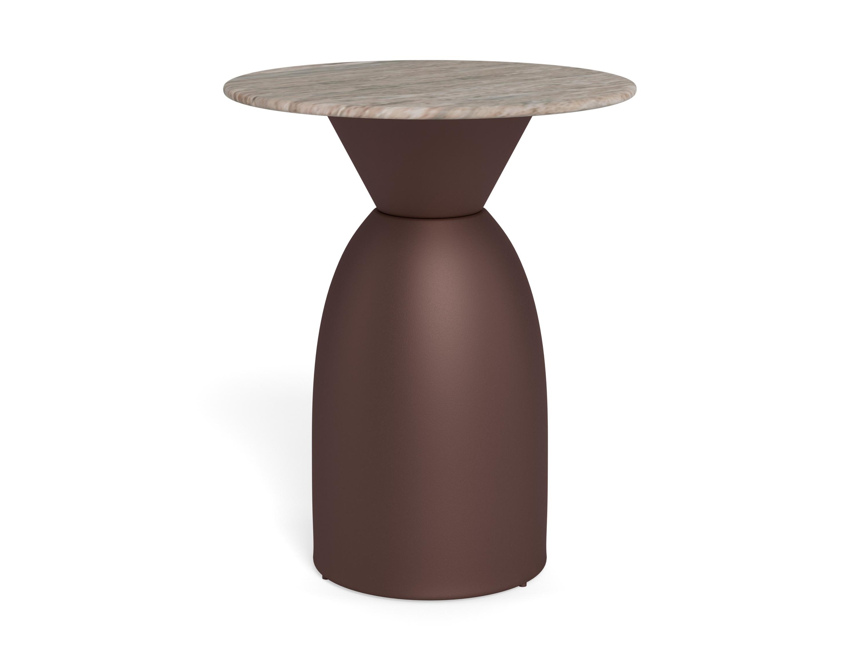 Mesa auxiliar Norsica 1074 (Marrón + Mármol gris)