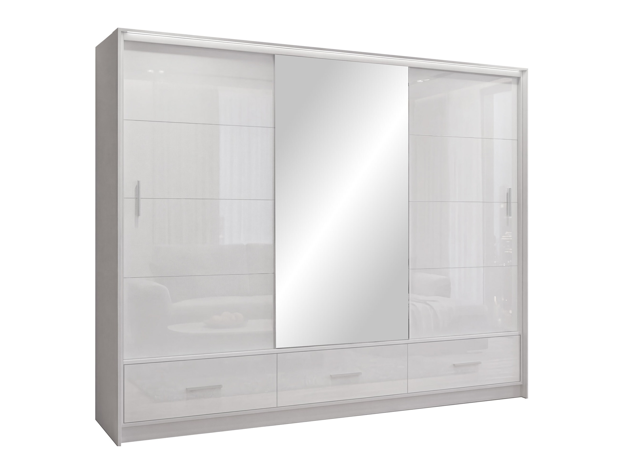 Armario Honolulu 203 (Blanco + Blanco brillante)