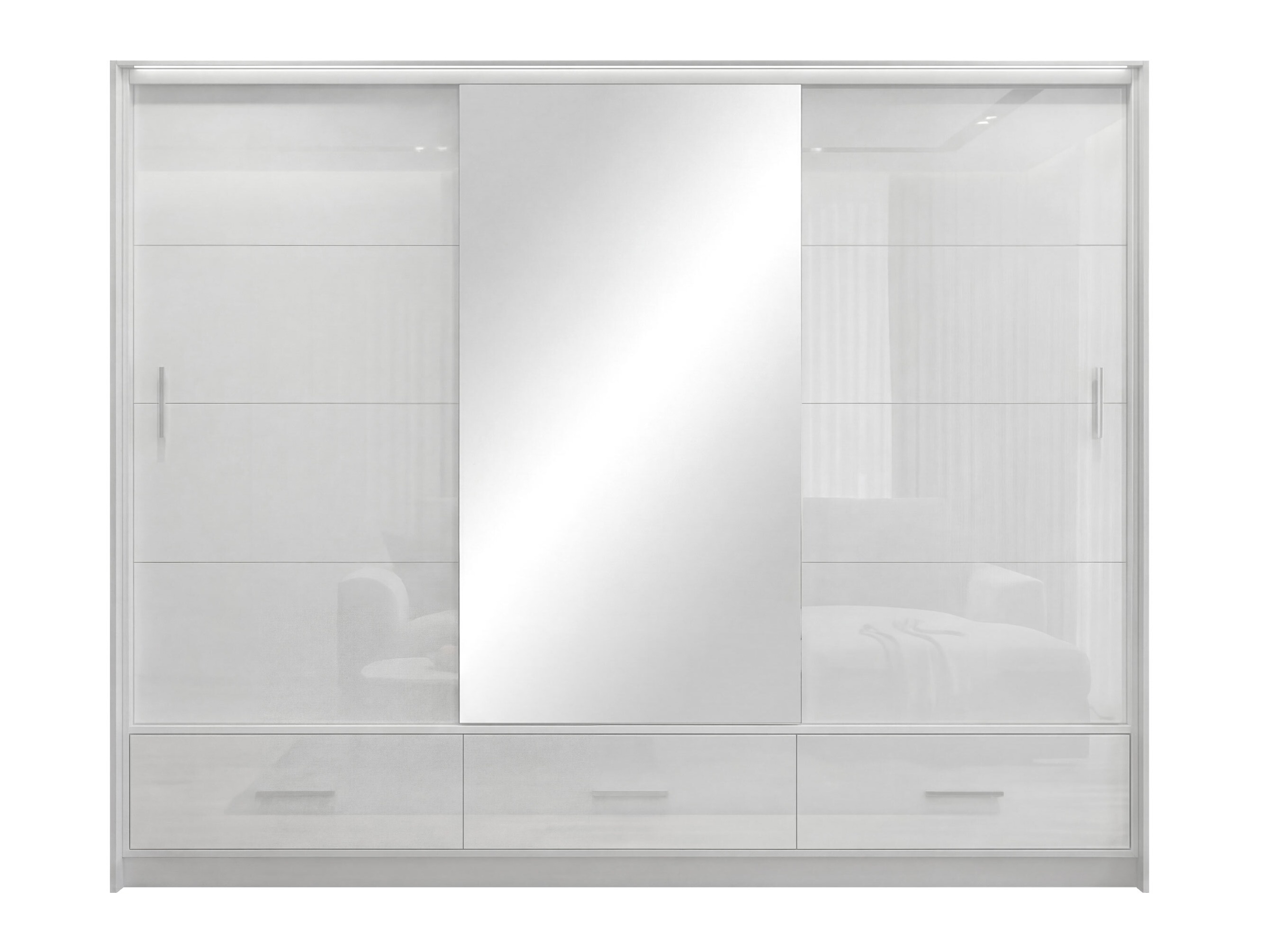 Armario Honolulu 203 (Blanco + Blanco brillante)