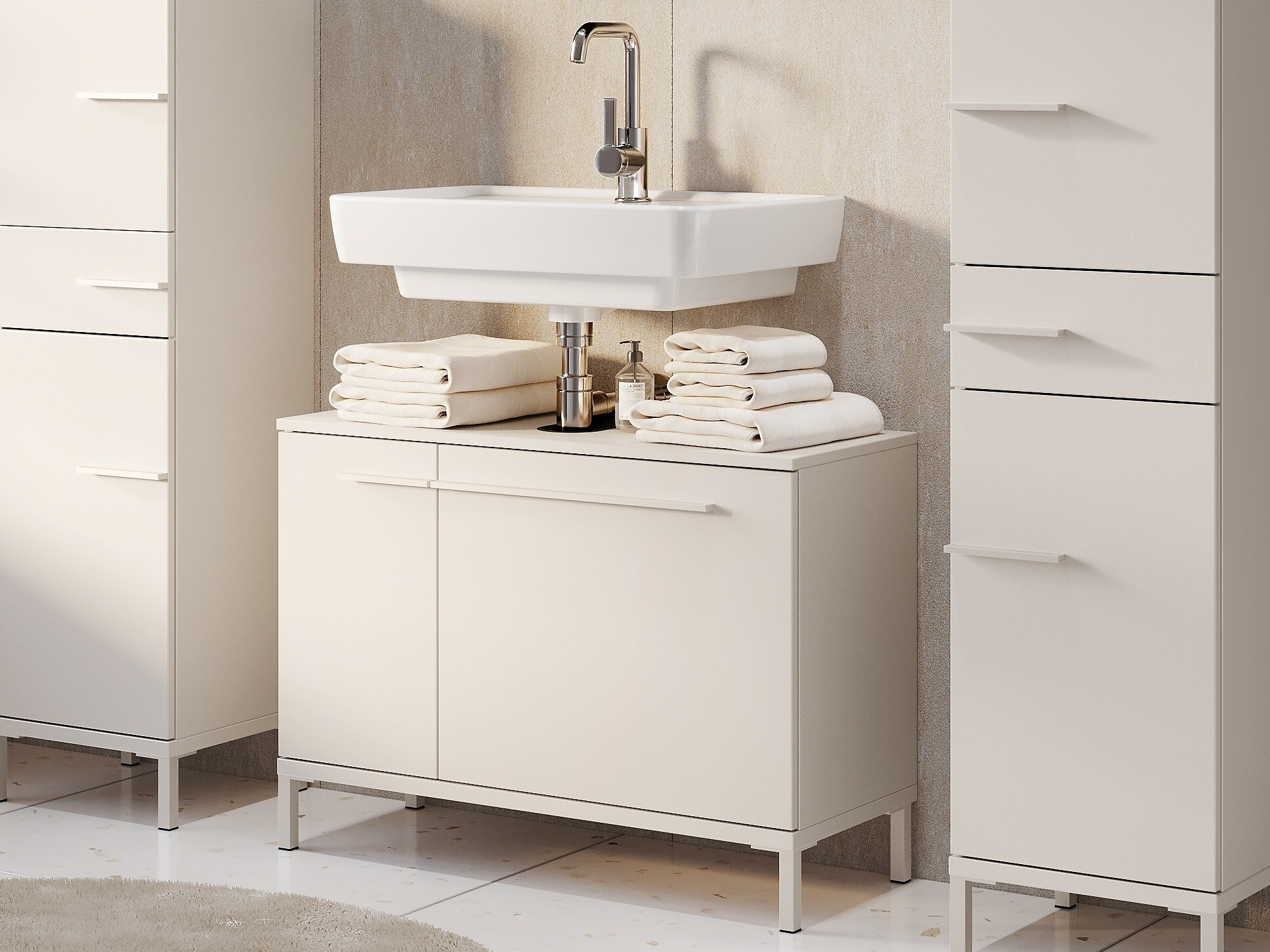 Armario de baño de pie para lavabo Evaenou 103 (Cachemira)
