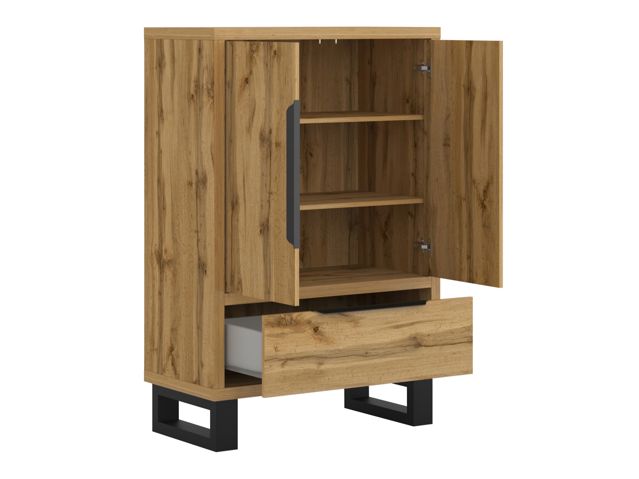 Cómoda Avicavu 128 (Roble wotan + Negro)