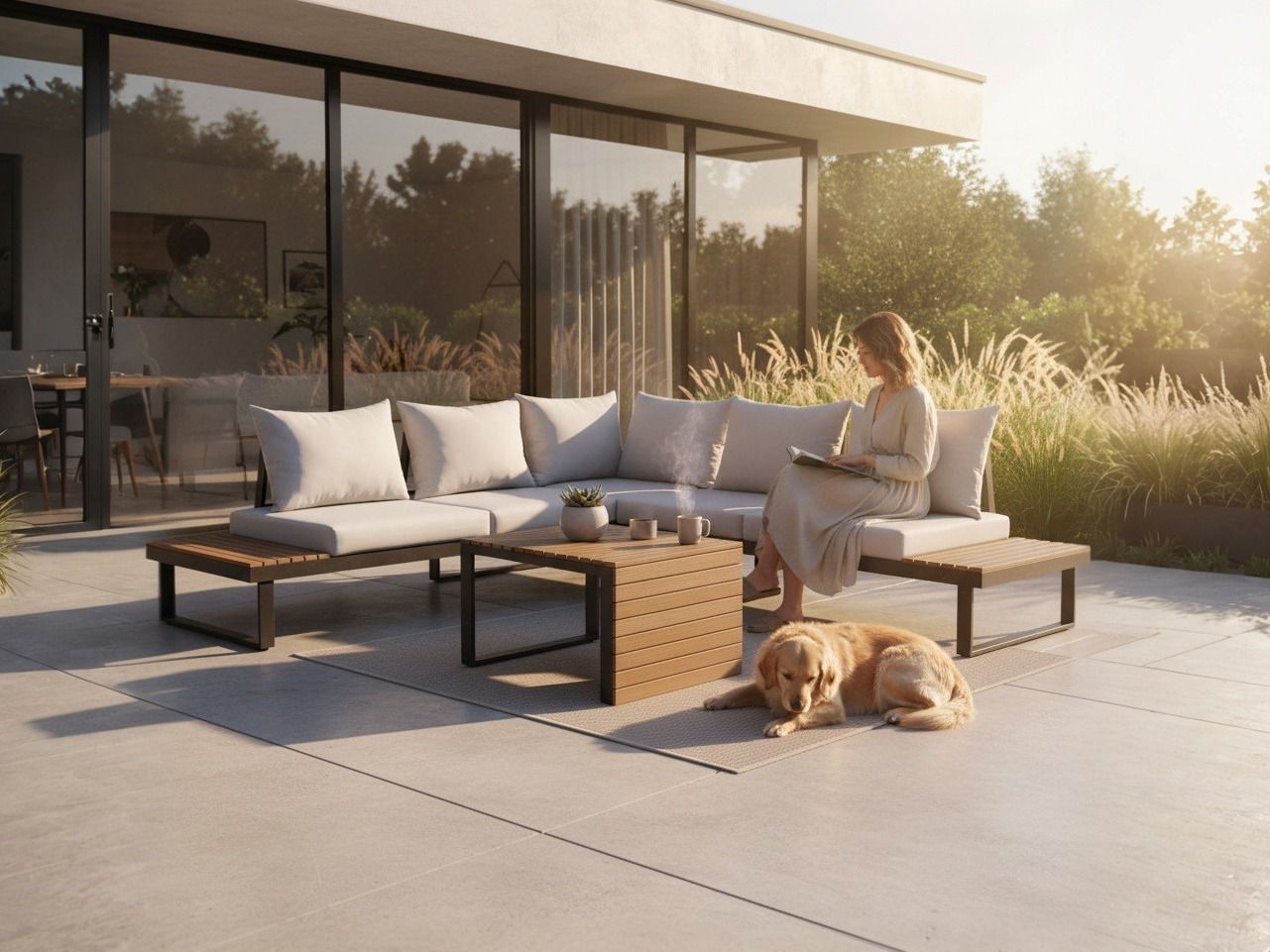Conjunto de muebles de exterior Mandeville 374