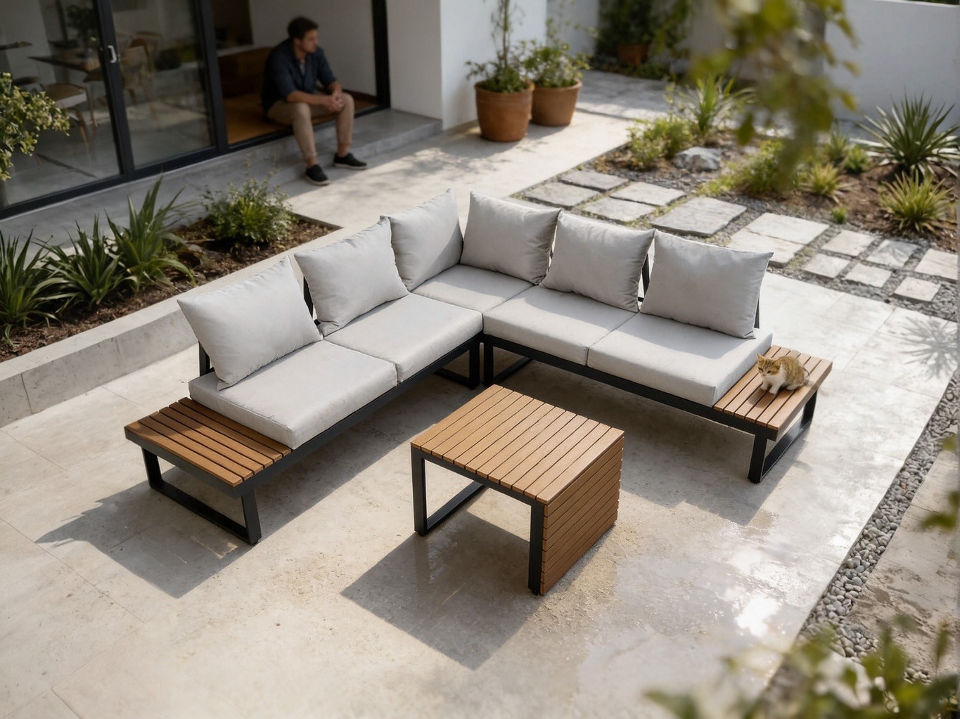 Conjunto de muebles de exterior Mandeville 374