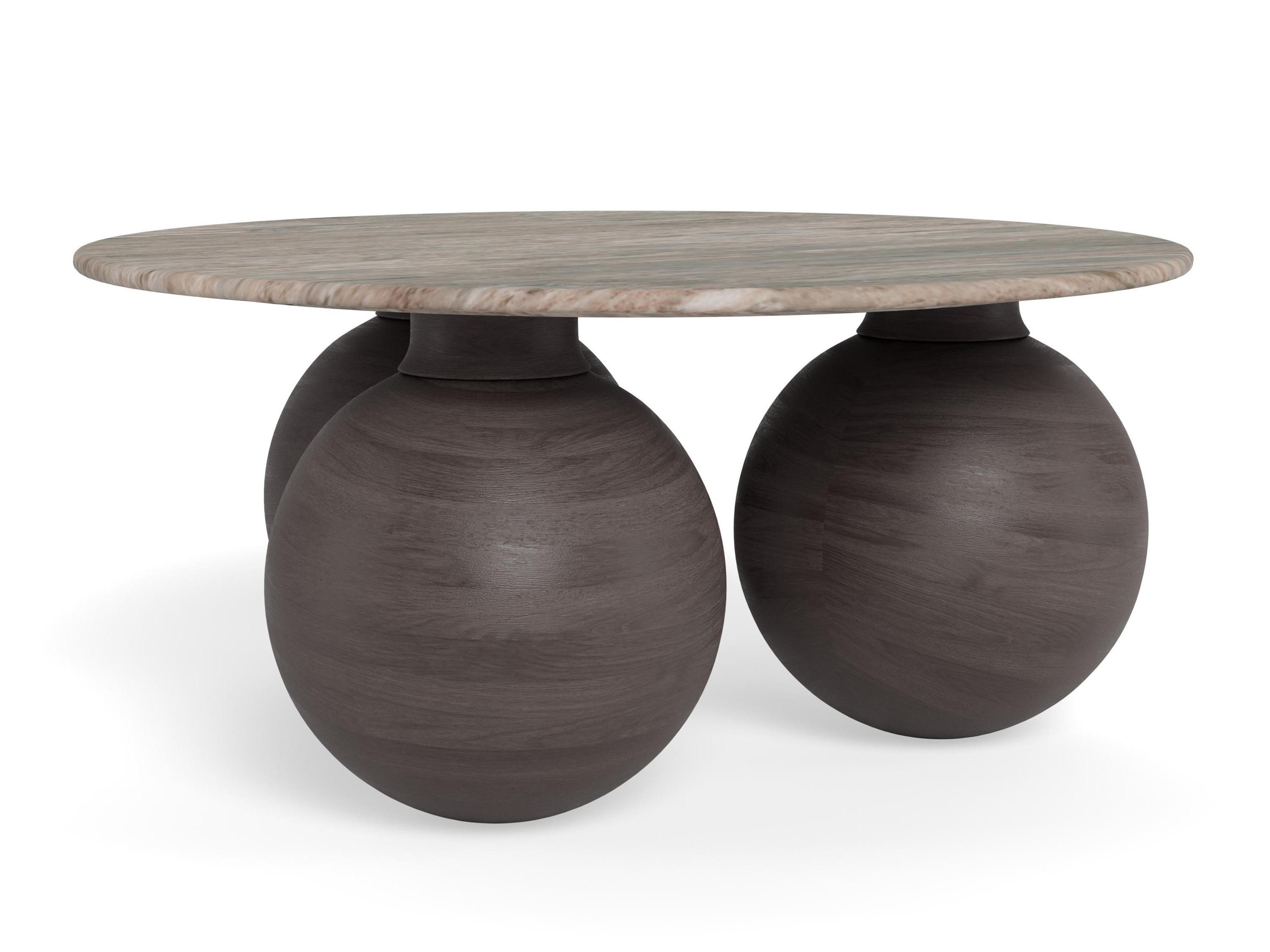 Mesa de centro Norsica 1082 (Marrón + Mármol gris)