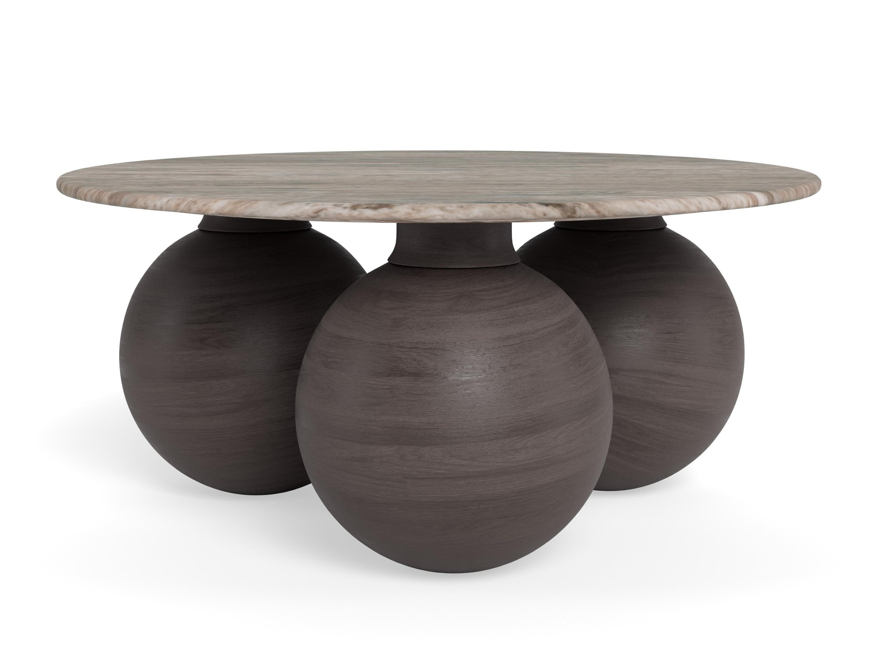 Mesa de centro Norsica 1082 (Marrón + Mármol gris)