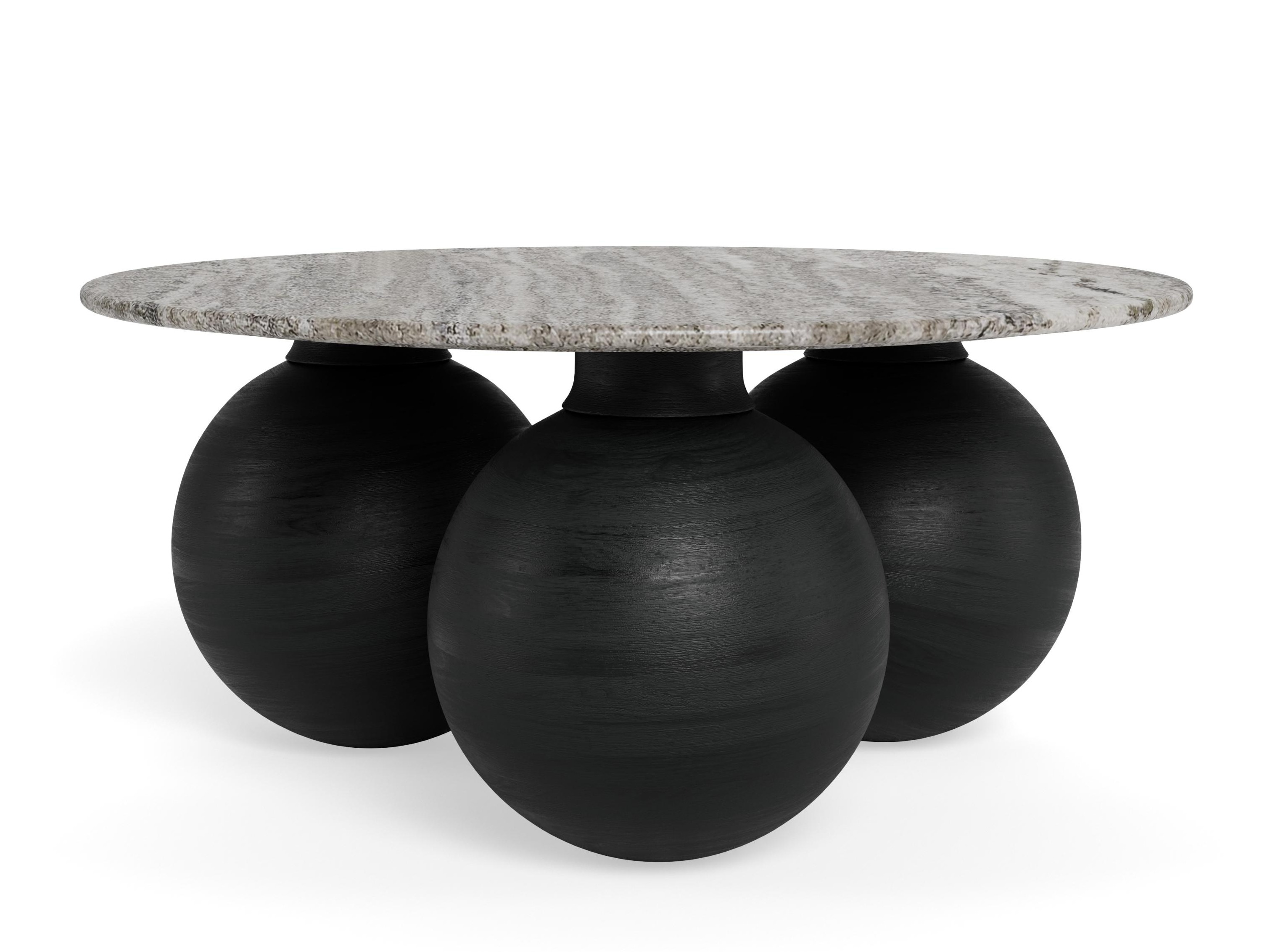 Mesa de centro Norsica 1082 (Negro + Mármol gris)