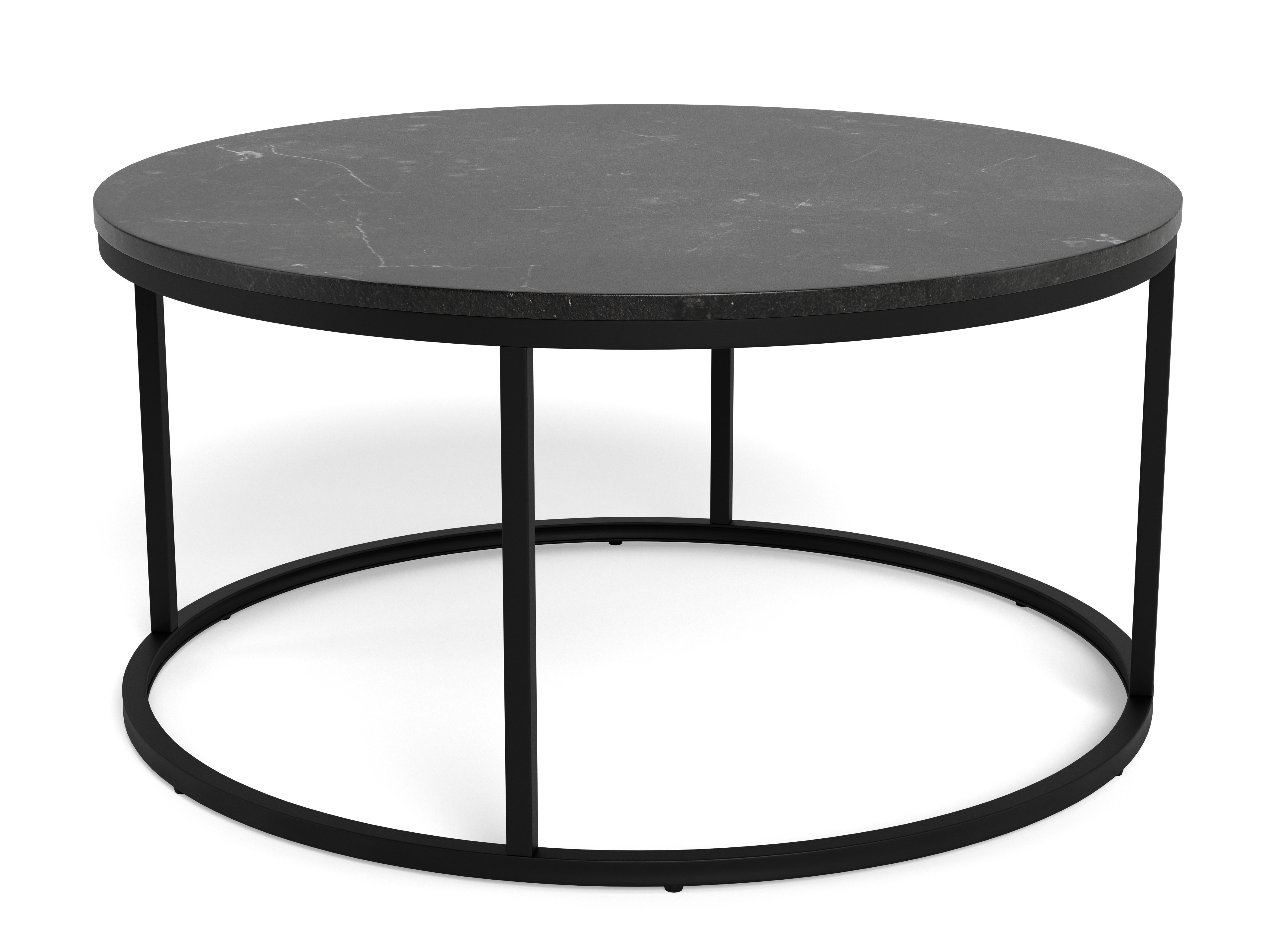Mesa de centro Norsica 692 (Negro + Mármol negro)