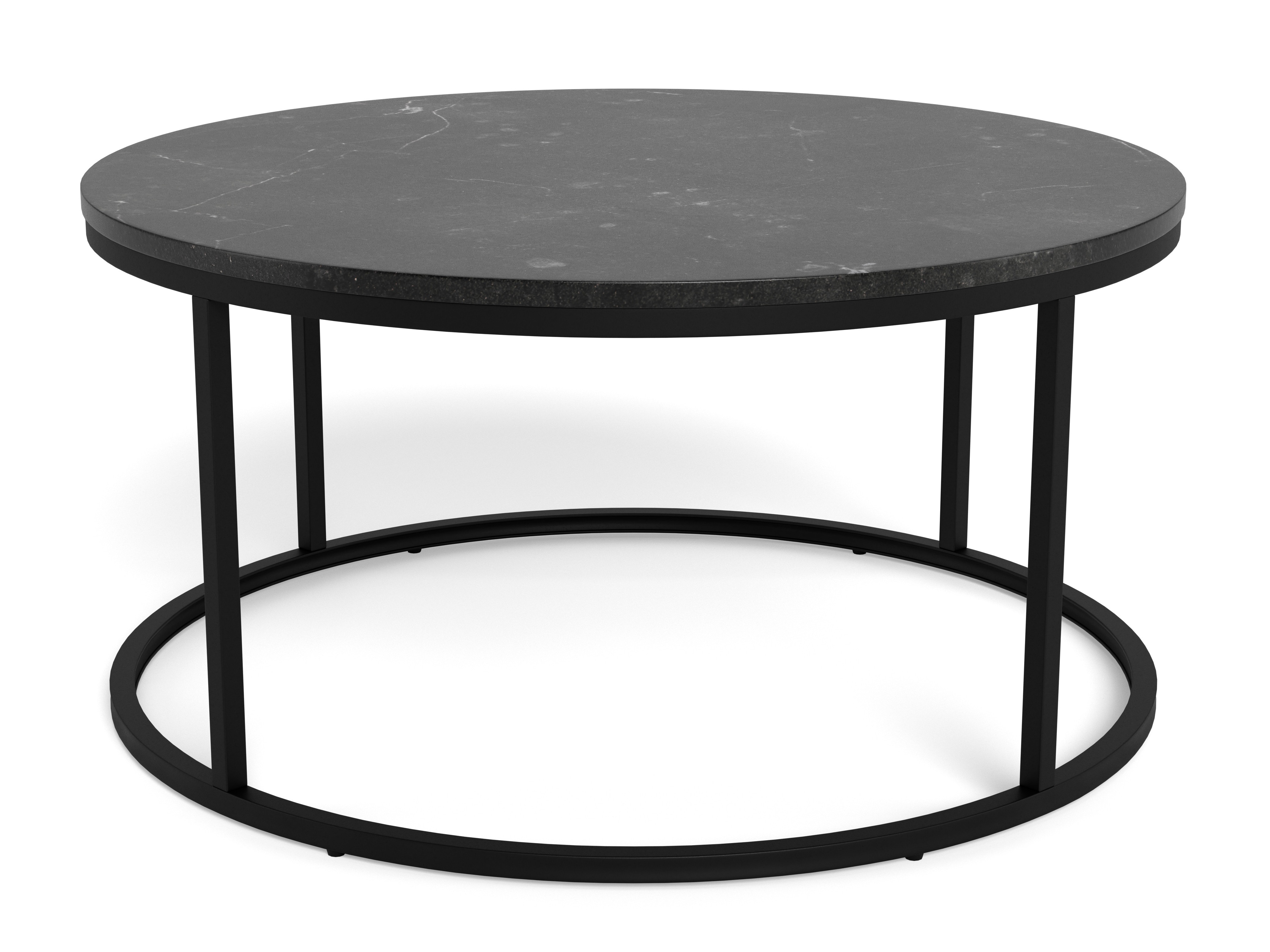 Mesa de centro Norsica 692 (Negro + Mármol negro)