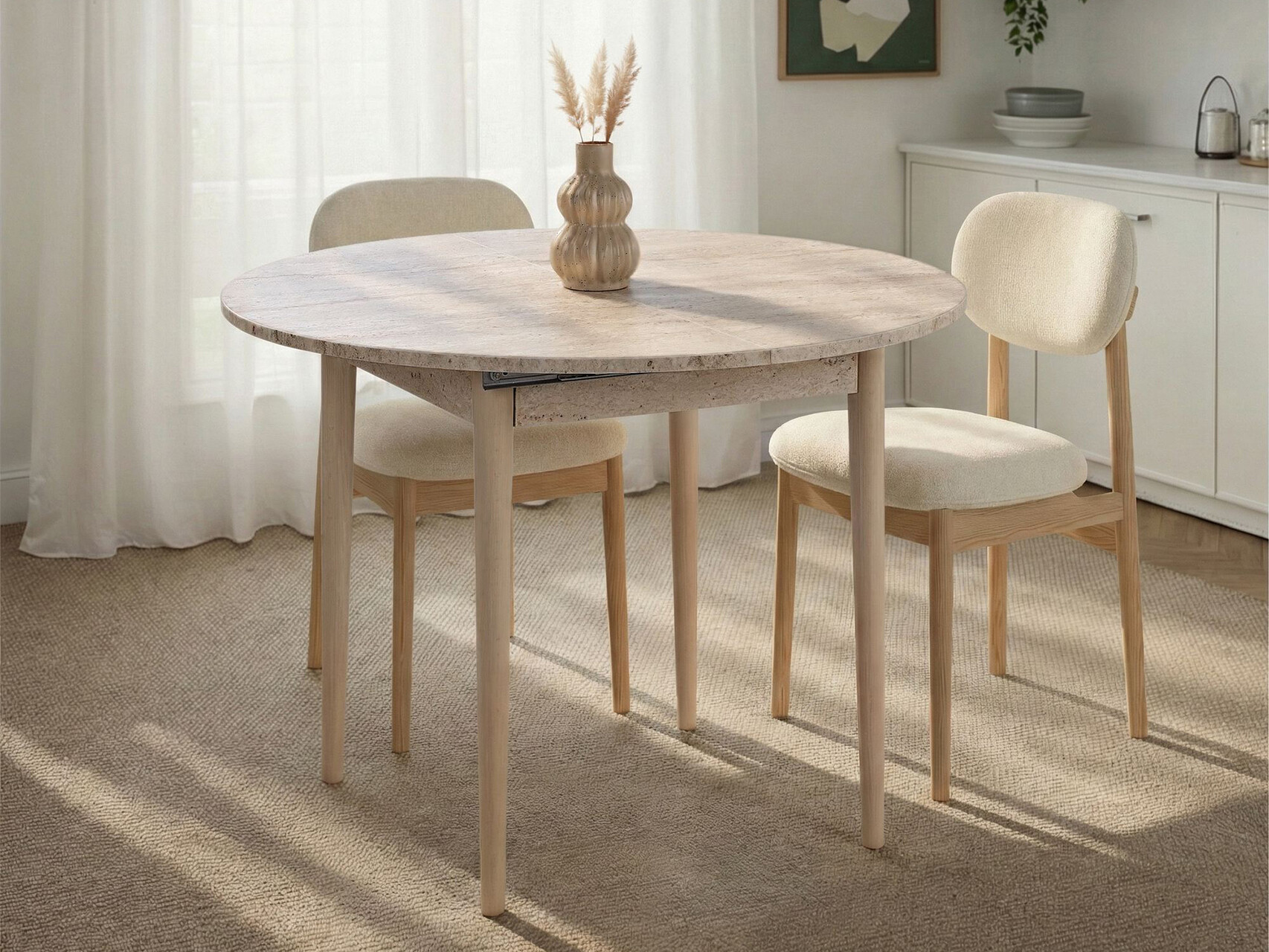 Mesa Novato 148 (Roble + Claro Travertine)