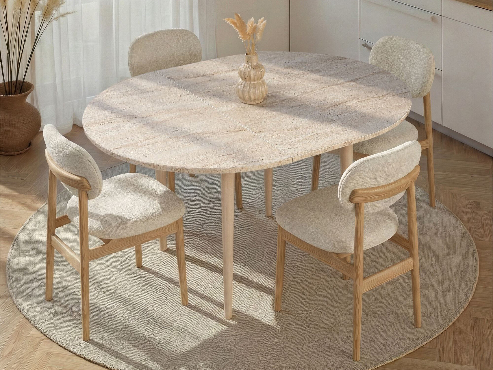 Mesa Novato 148 (Roble + Claro Travertine)