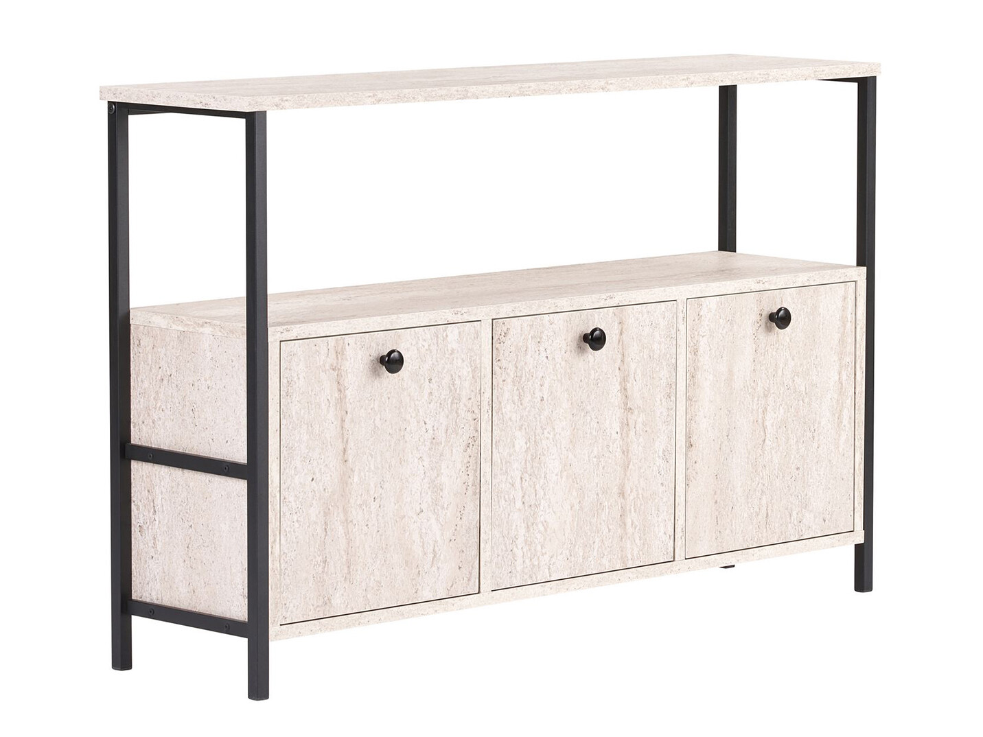 Aparador Novato 149 (Negro + Claro Travertine)