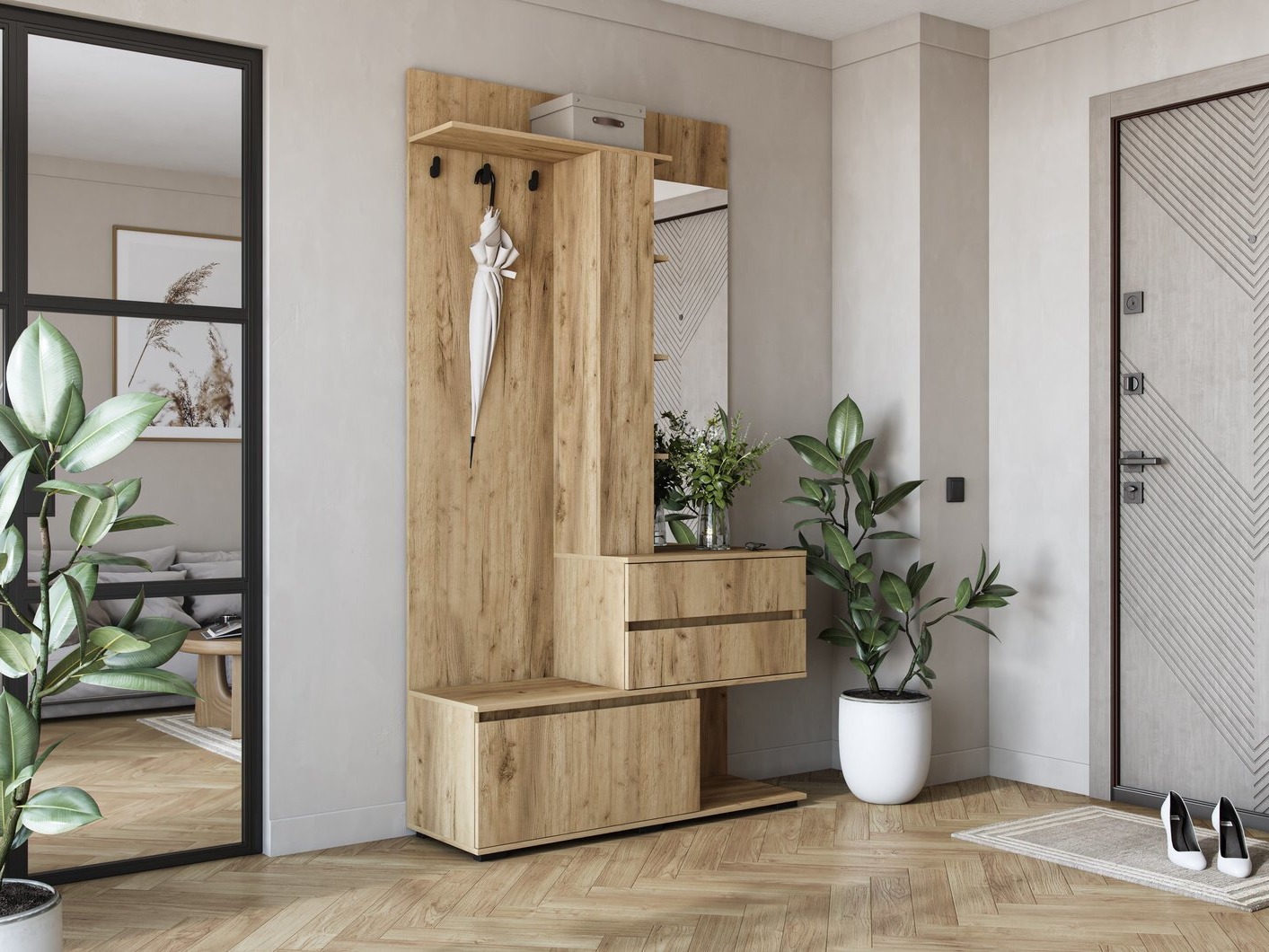 Conjunto para recibidor Houston 2123 (Roble dorado)
