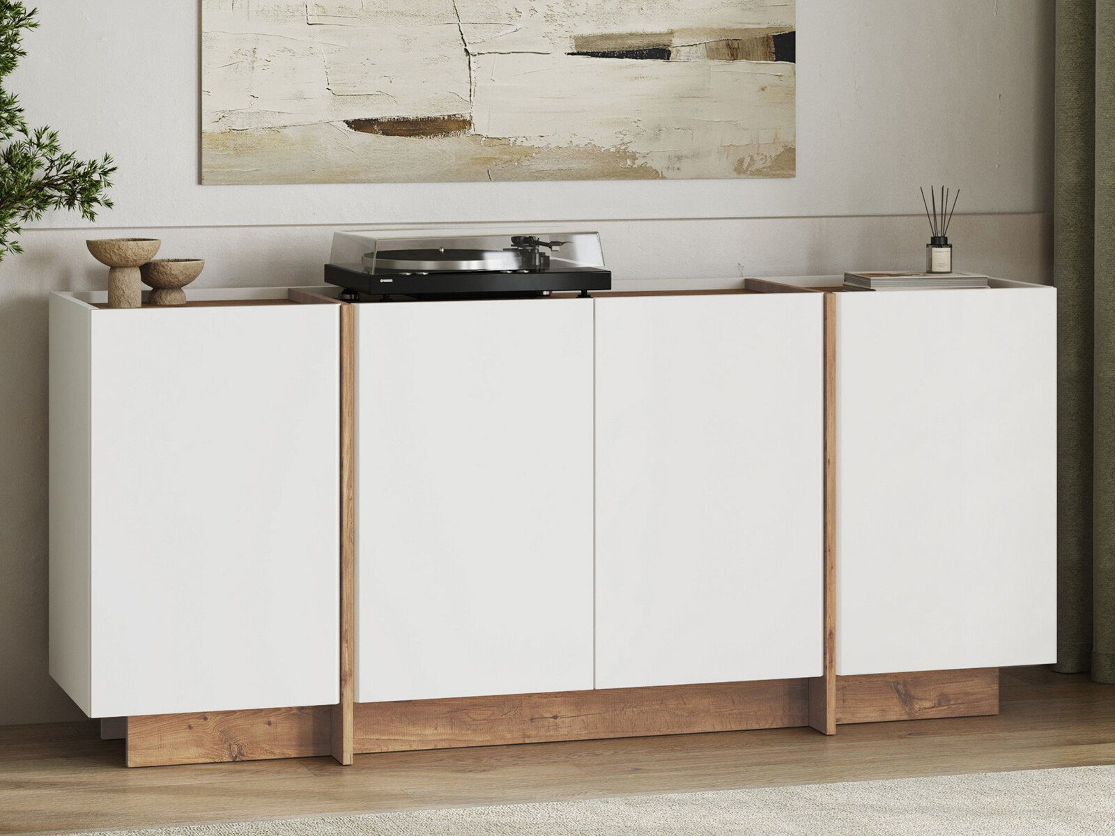 Aparador Novato 153 (Blanco + Pino)