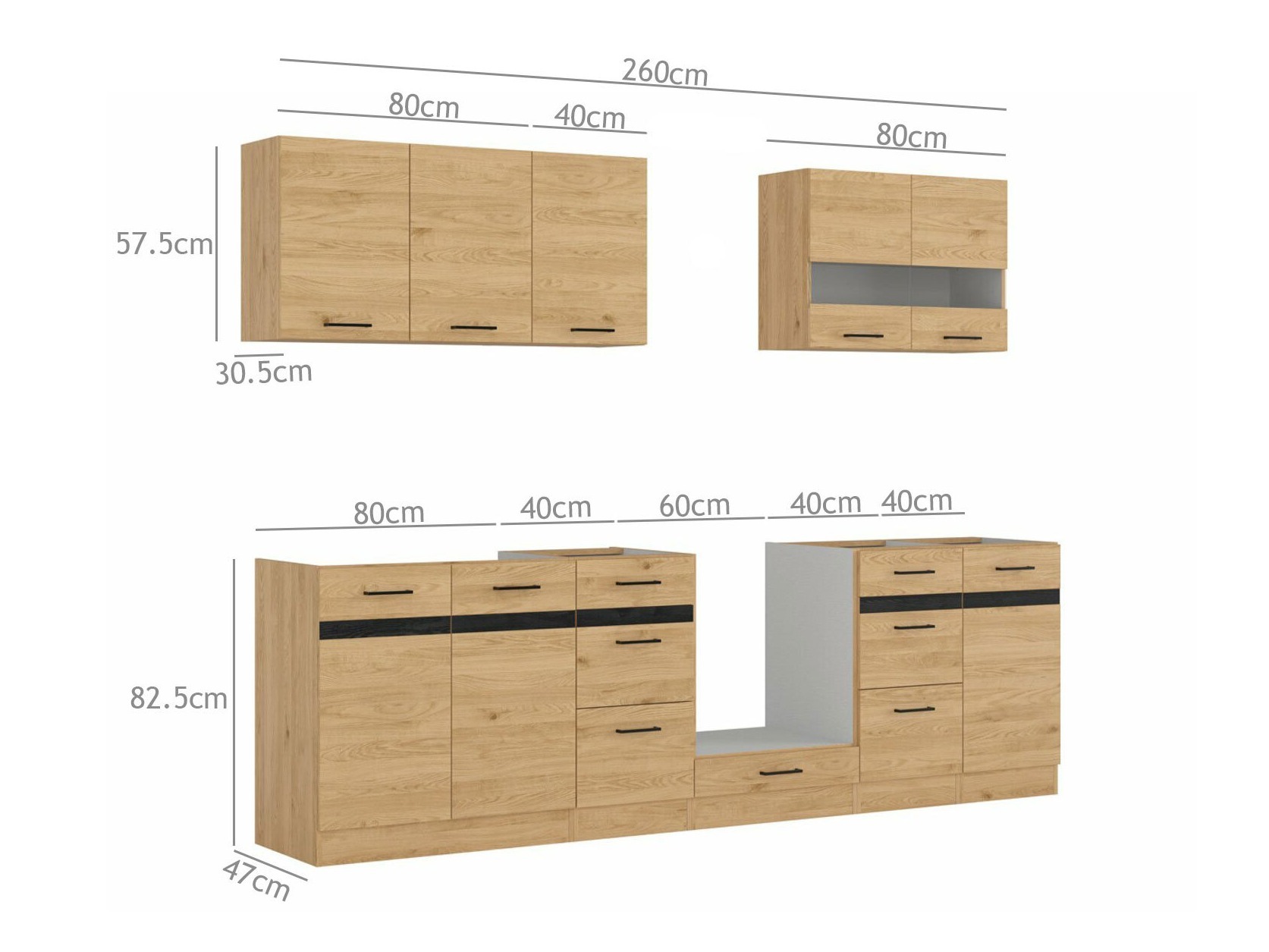 Conjunto de cocina modular Dela 117