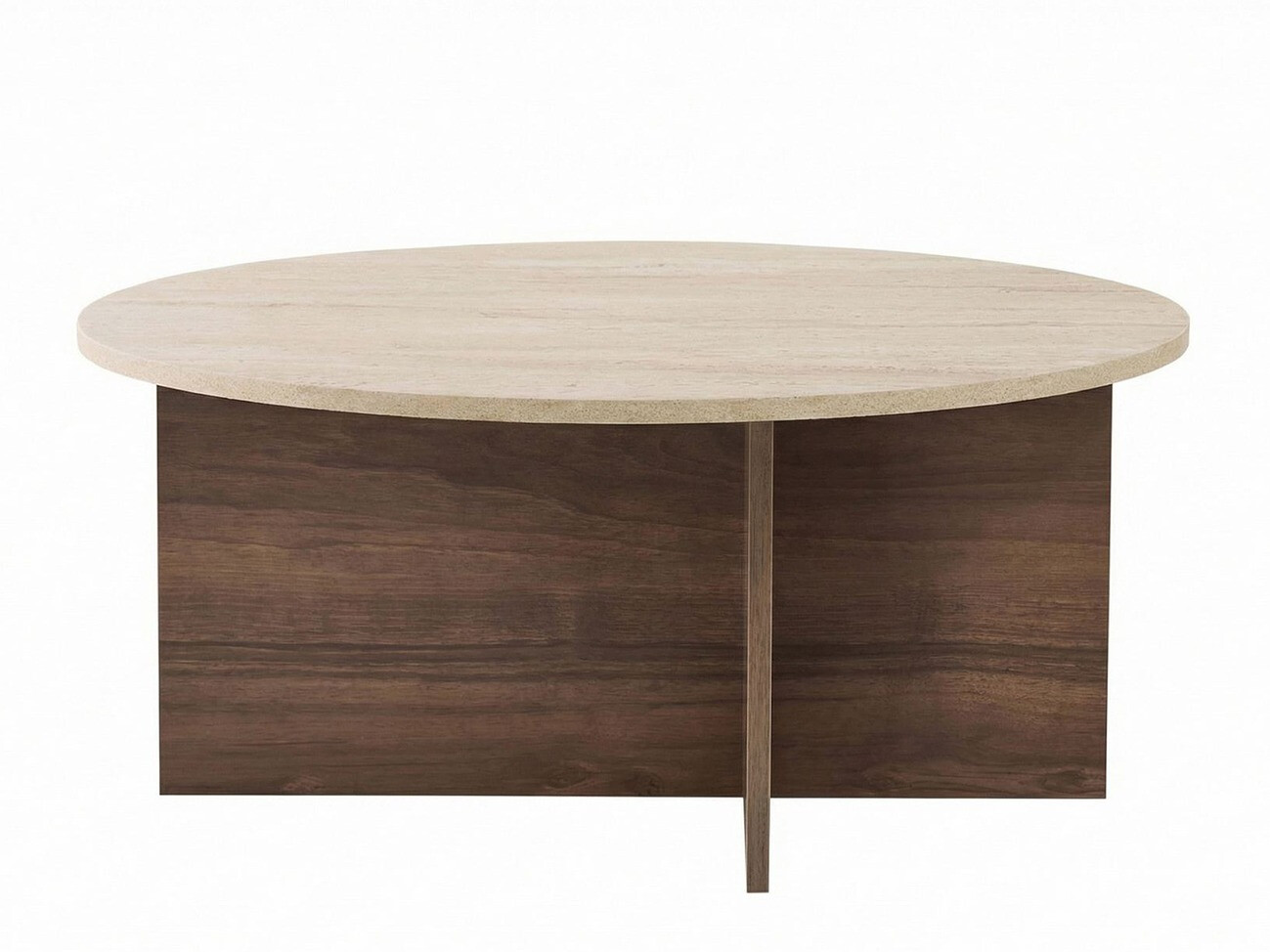 Mesa de centro Novato 137 (Claro Travertine + Nogal)