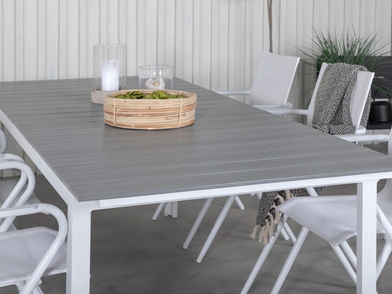 Mesa para exterior Dallas 668 (Gris + Blanco)
