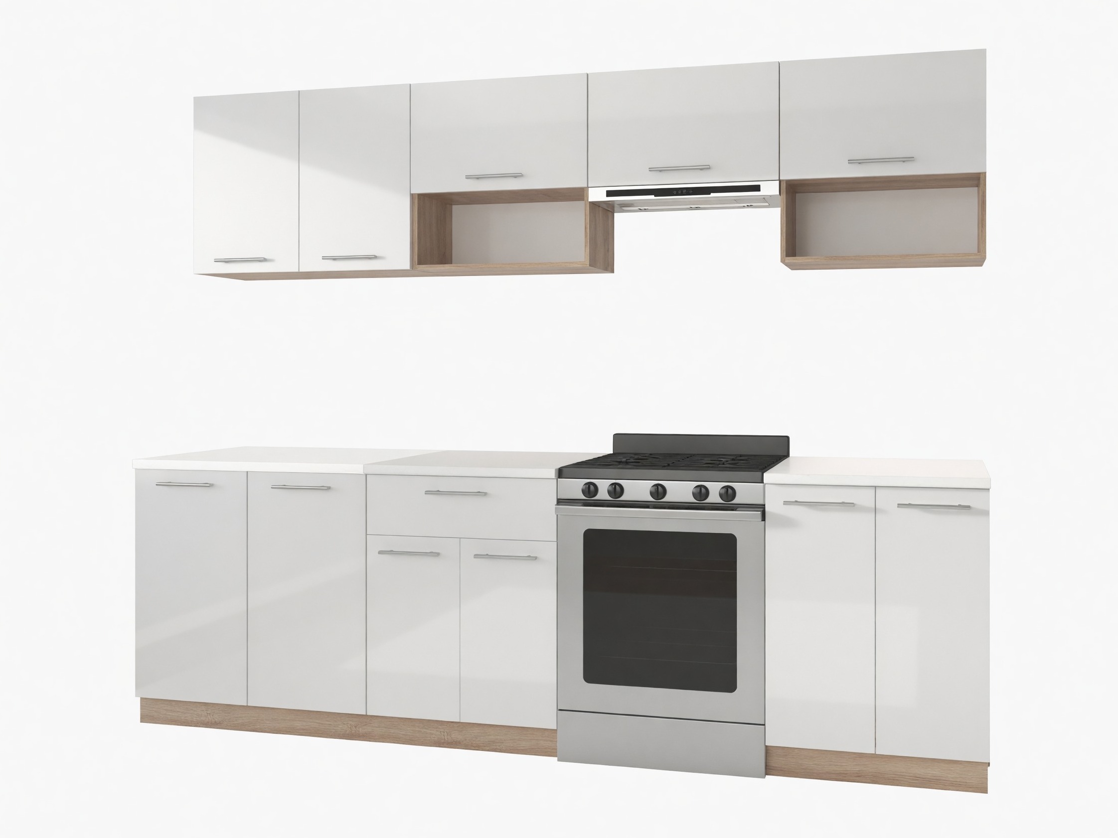 Conjunto de cocina Houston 858 (Blanco brillante + Roble Sonoma)
