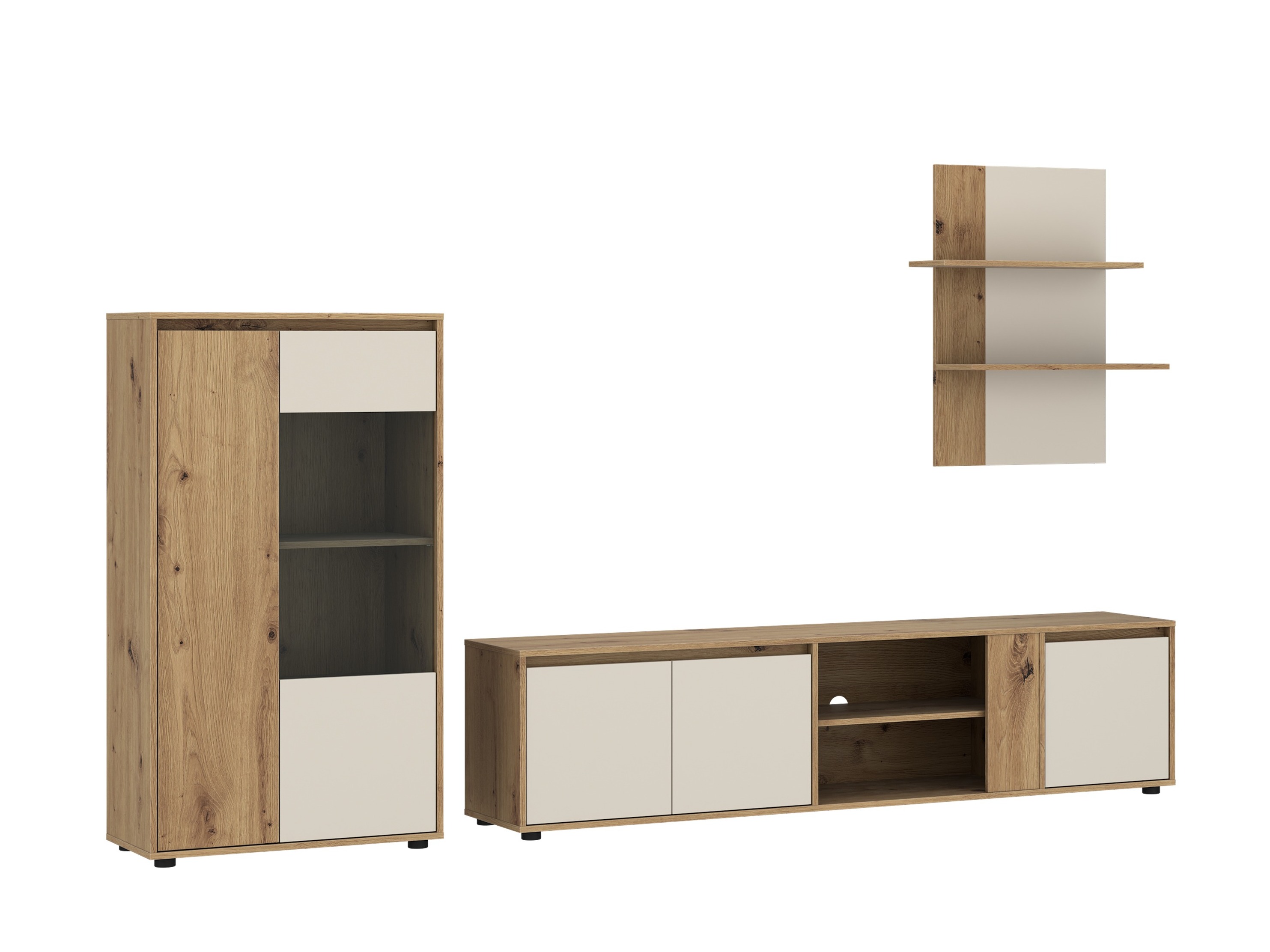 Conjunto de salón Ontario 226 (Cachemira + Roble Artisan)