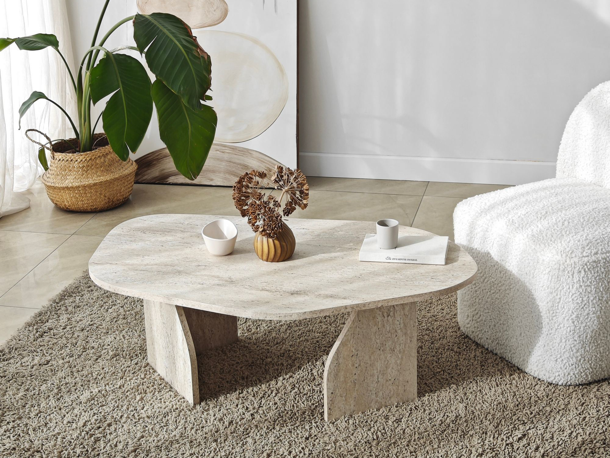 Mesa de centro Kailua 2637 (Travertino claro)
