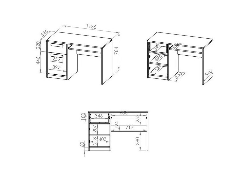 Mesa de oficina Tivruve 110