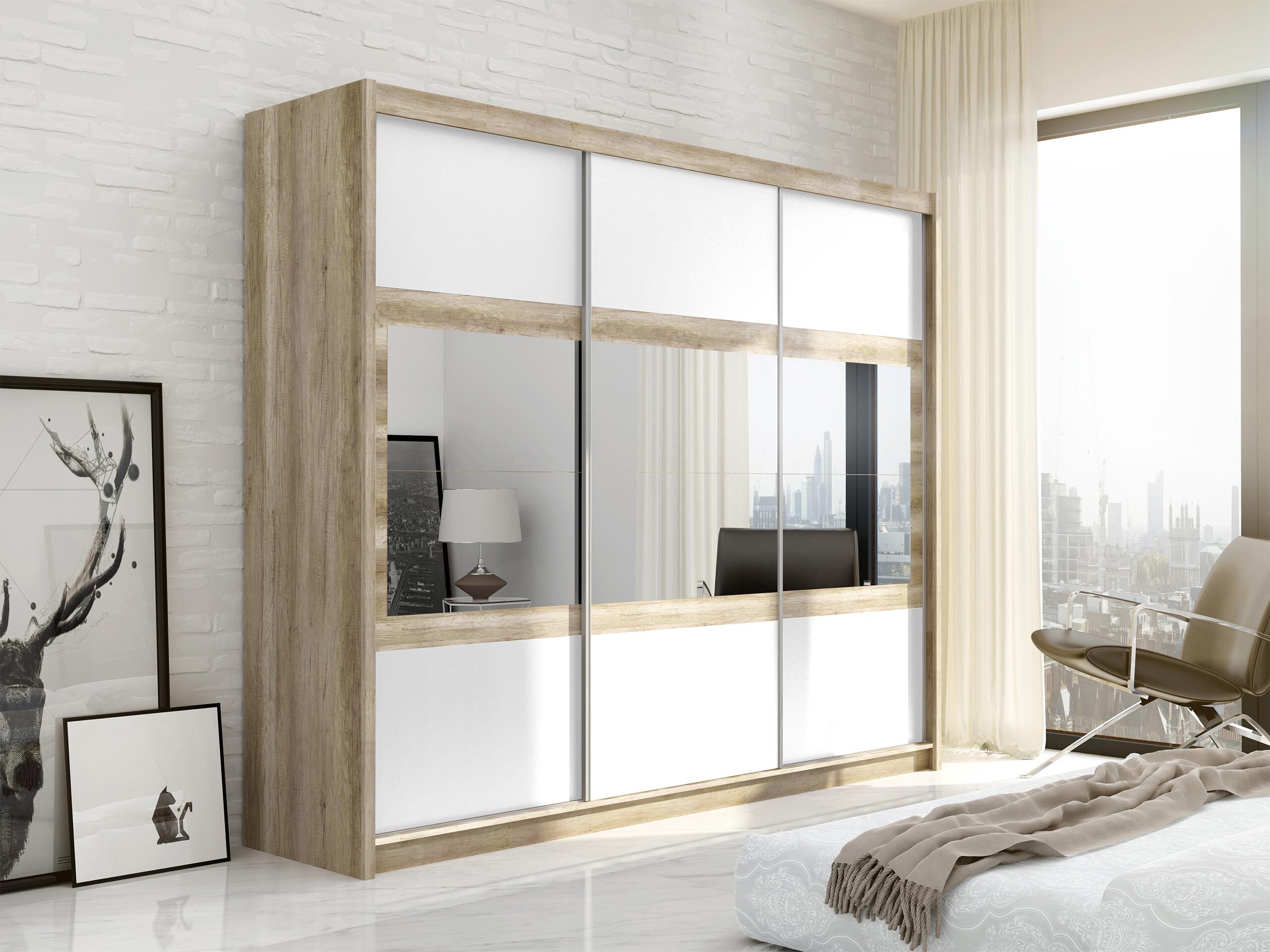 Armario Honolulu 109 (Blanco + Canyon roble)