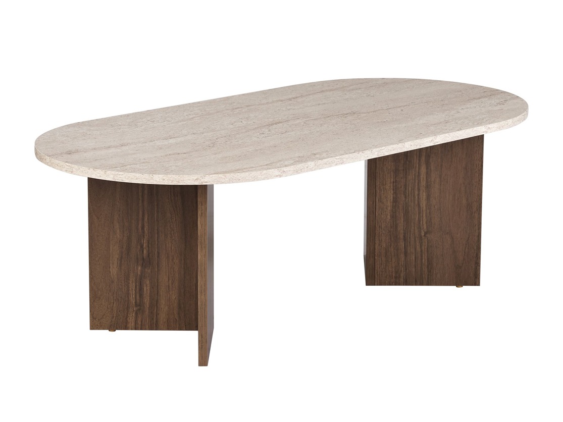 Mesa de centro Novato 111 (Claro Travertine + Nogal)