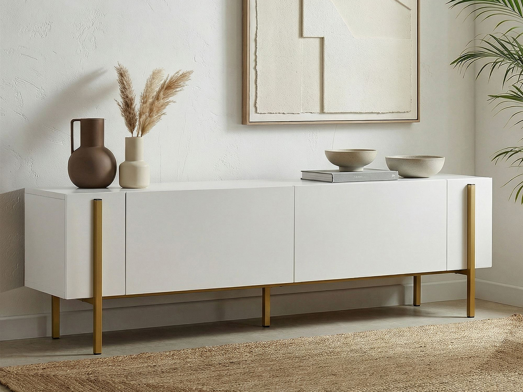 Mueble TV Novato 154 (Blanco + Dorado)