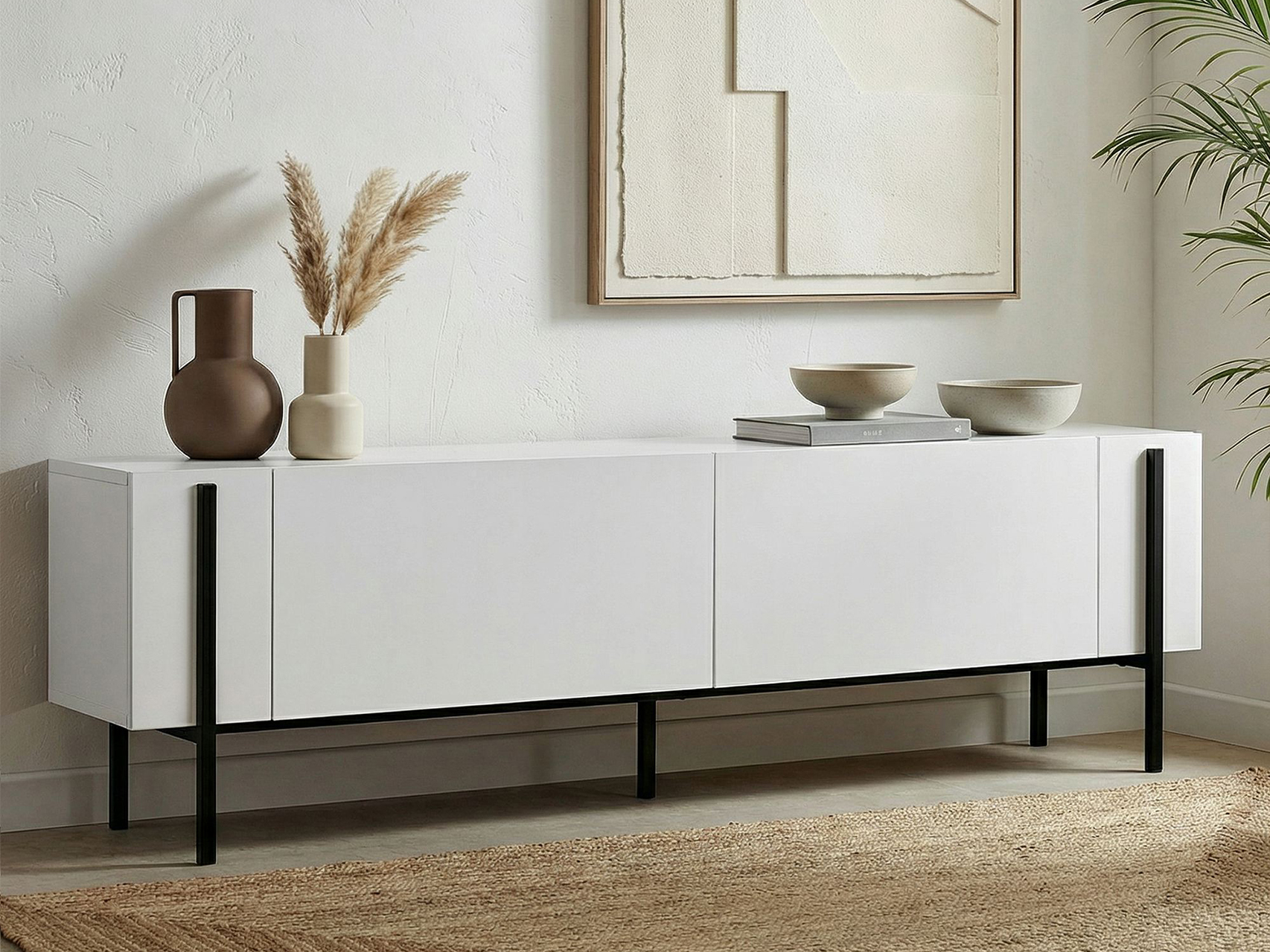 Mueble TV Novato 154 (Blanco + Negro)
