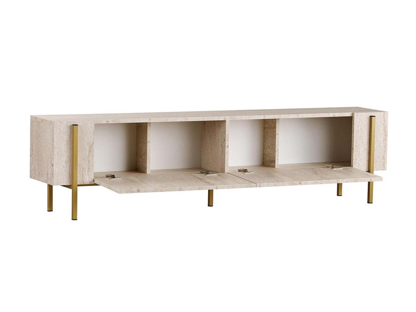 Mueble TV Novato 154 (Dorado + Claro Travertine)