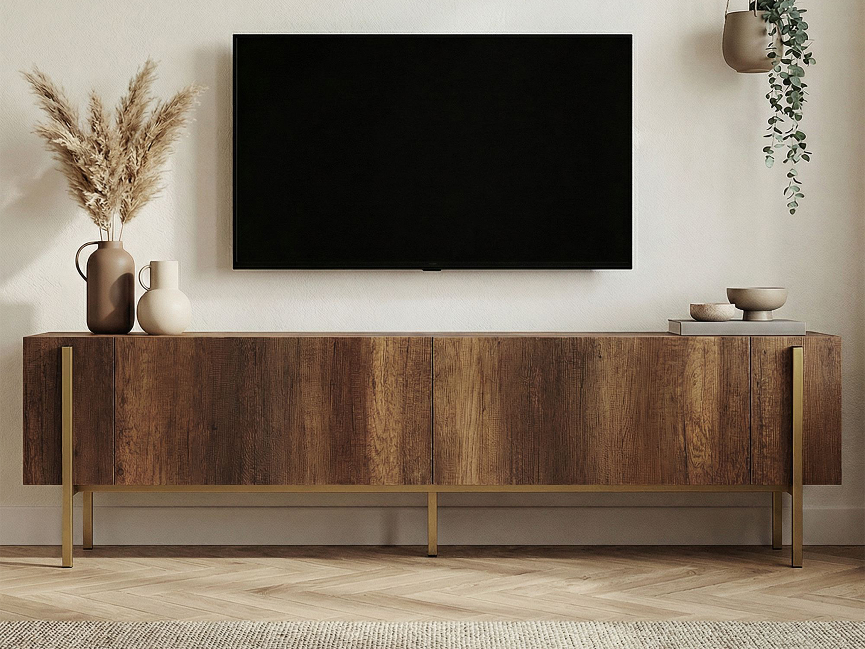 Mueble TV Novato 154 (Dorado + Nogal)