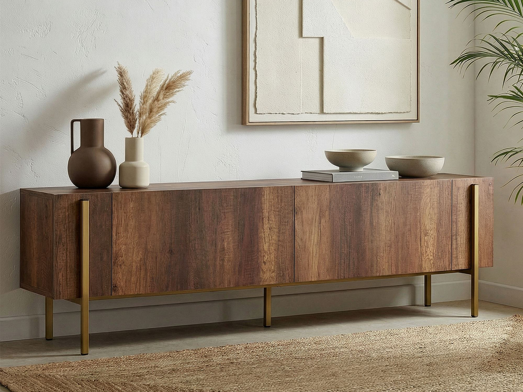 Mueble TV Novato 154 (Dorado + Nogal)