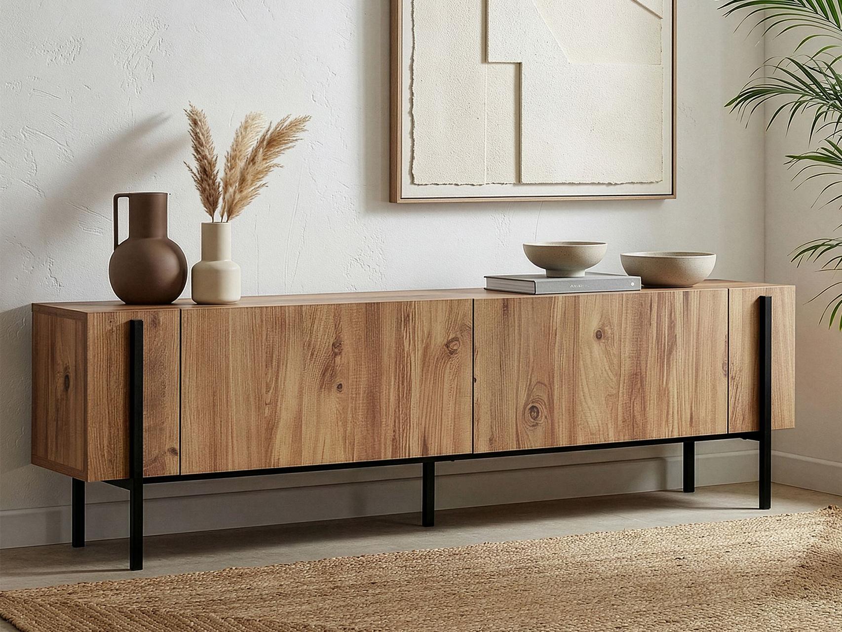 Mueble TV Novato 154 (Negro + Pino)