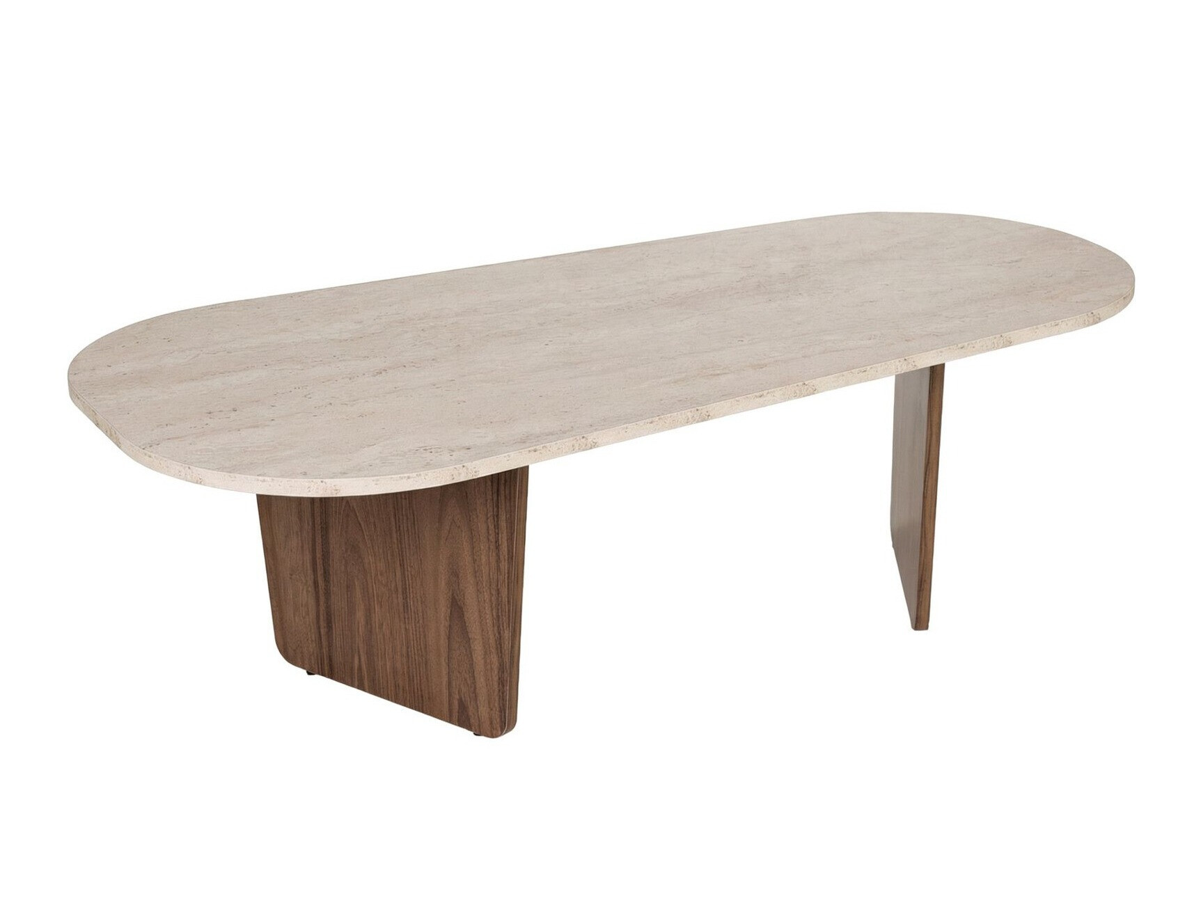 Mesa de centro Novato 135 (Claro Travertine + Nogal)