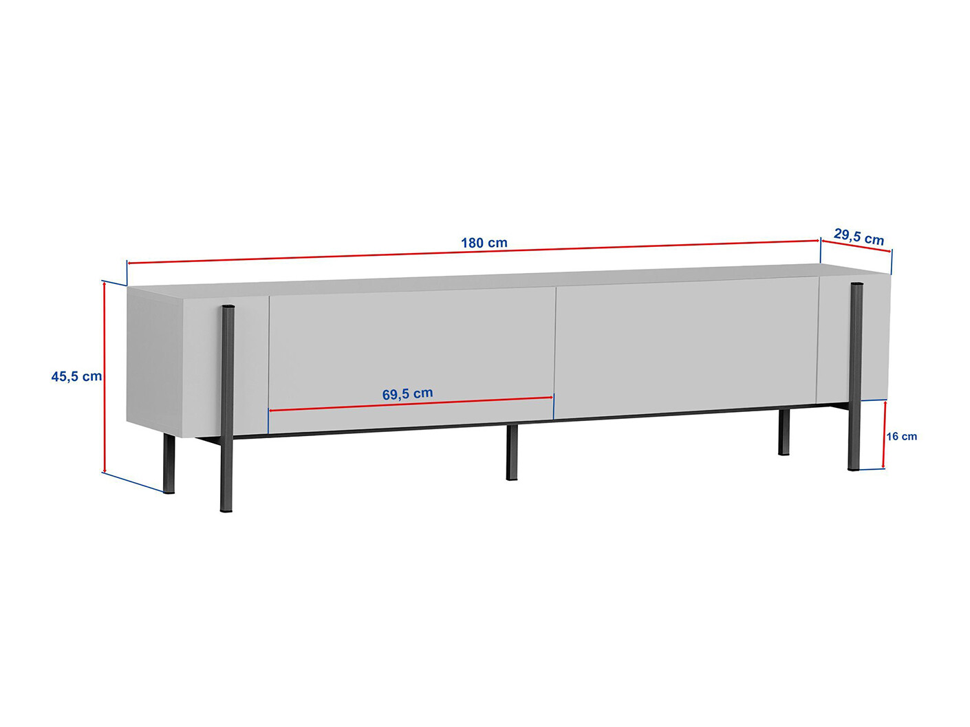 Mueble TV Novato 154 (Negro + Pino)