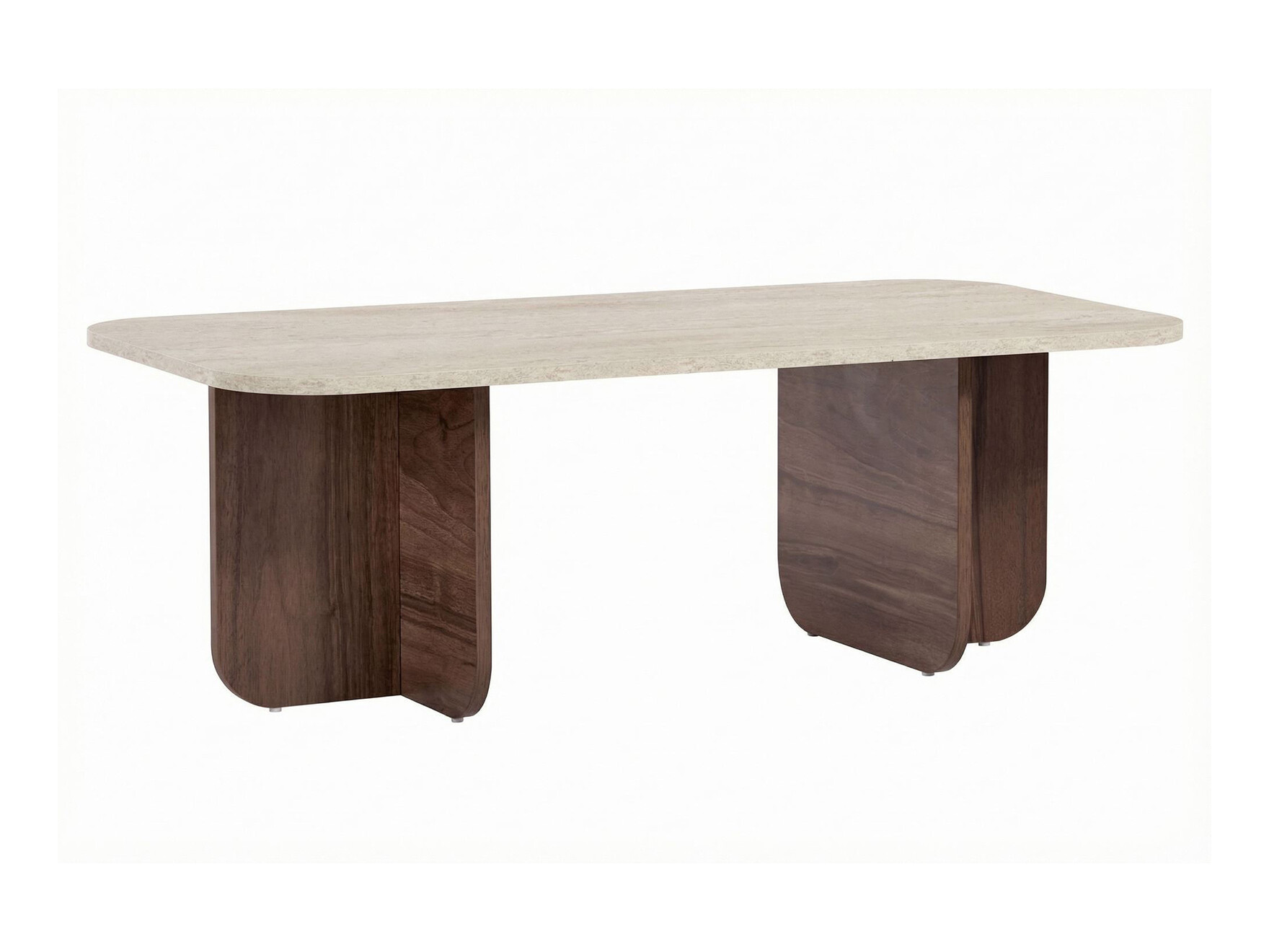 Mesa de centro Novato 164 (Nogal + Claro Travertine)