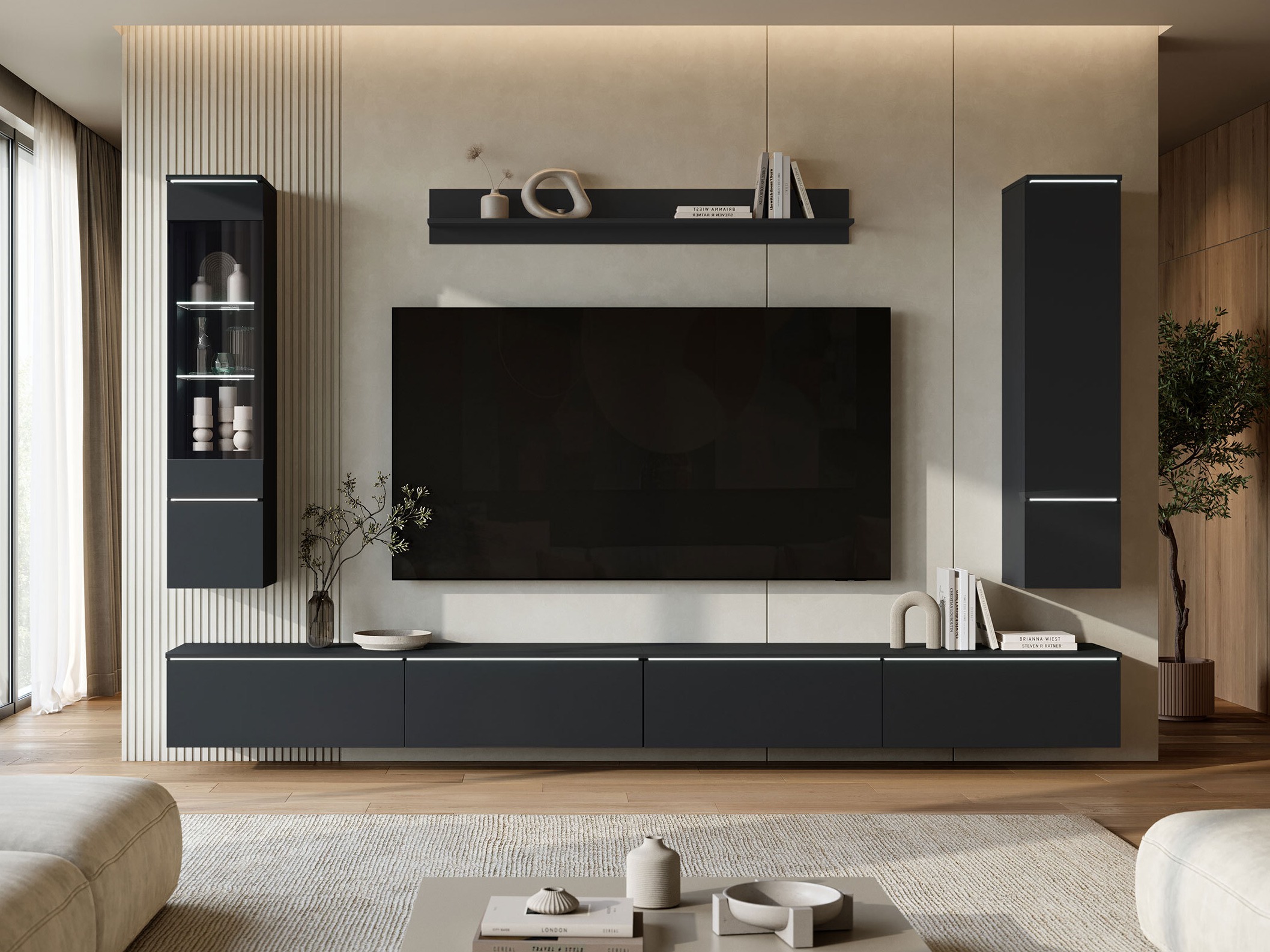 Conjunto de salón Mirfivo 110 (Negro)