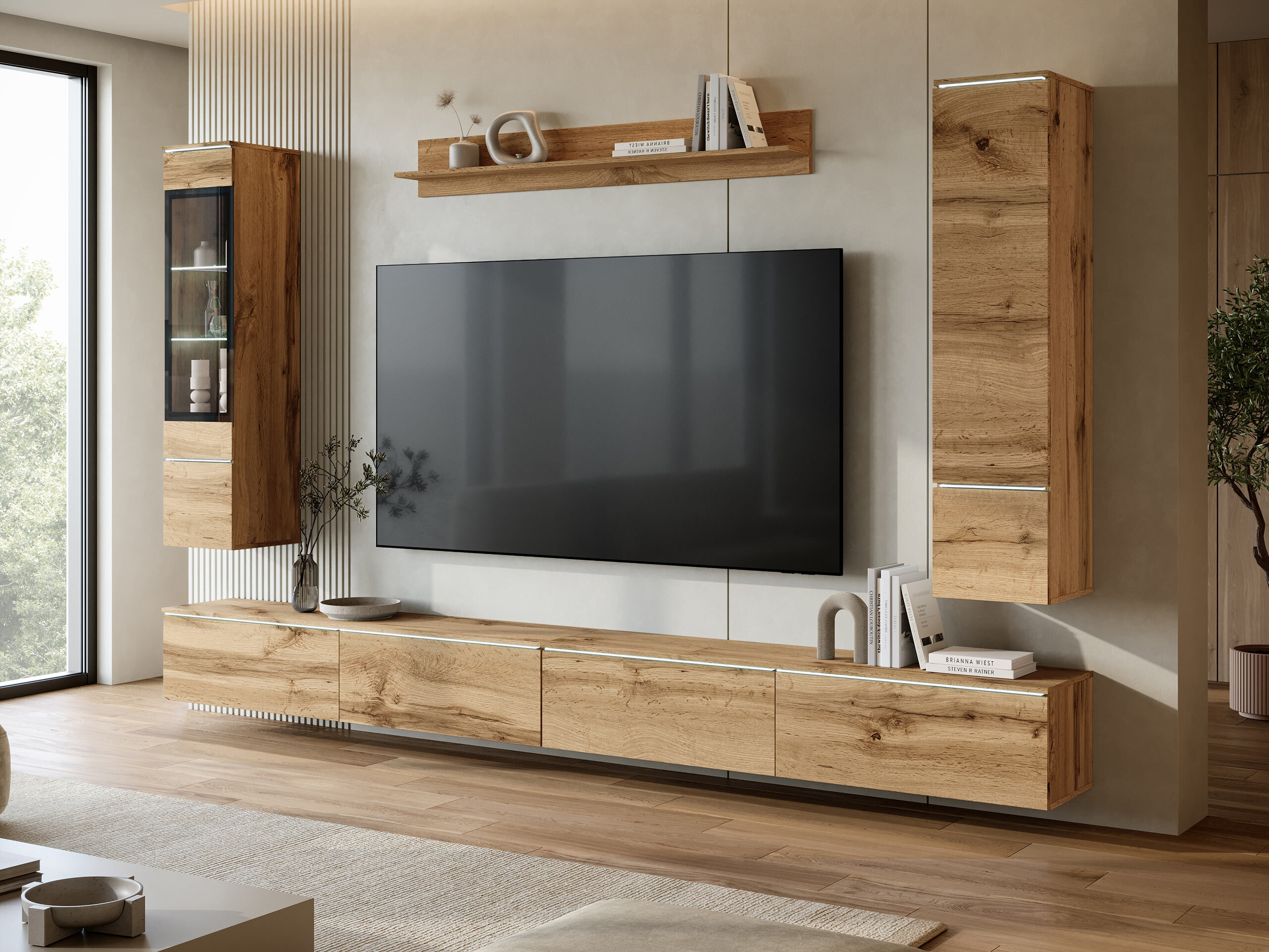 Conjunto de salón Mirfivo 110 (Roble wotan)