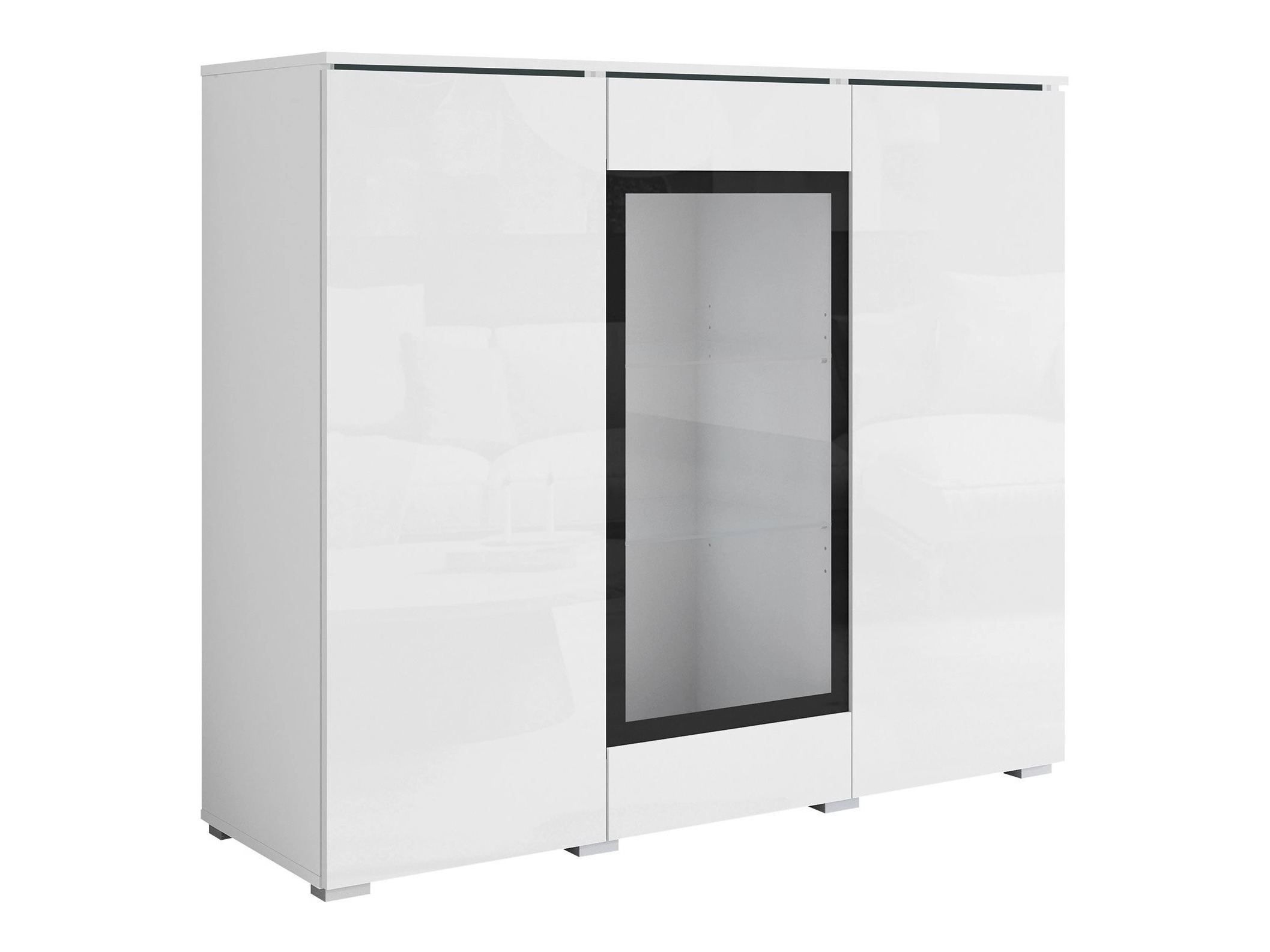 Aparador Mirfivo 103 (Blanco + Blanco brillante)