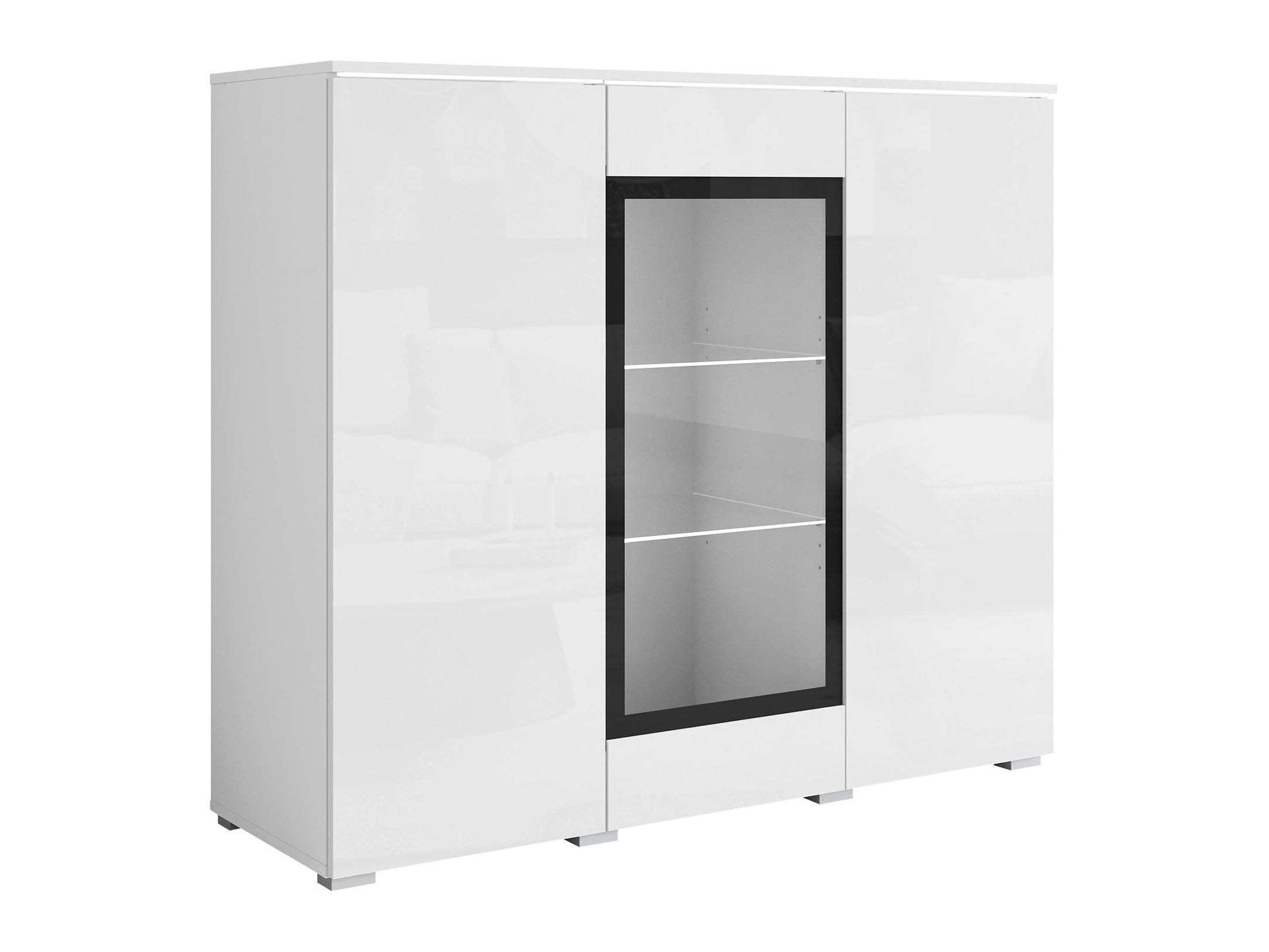 Aparador Mirfivo 103 (Blanco + Blanco brillante)