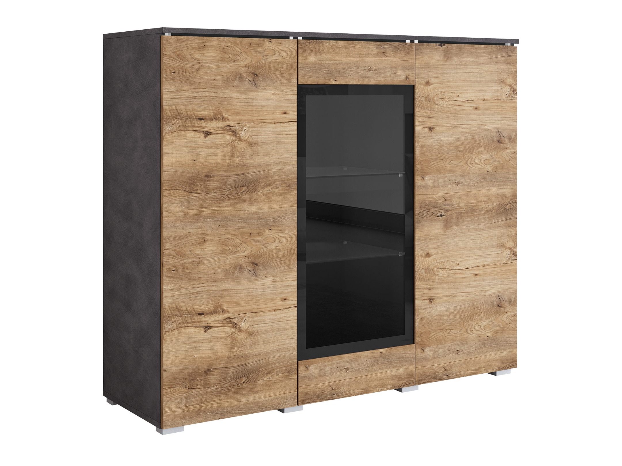 Aparador Mirfivo 103 (Madera gris + Castaña)