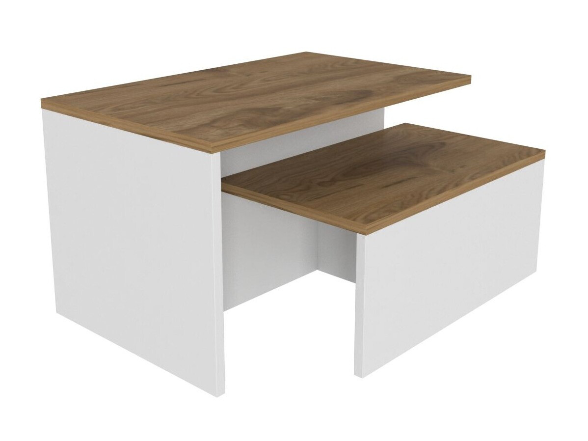 Conjunto mesa de centro Kailua 2750 (Blanco + Roble)