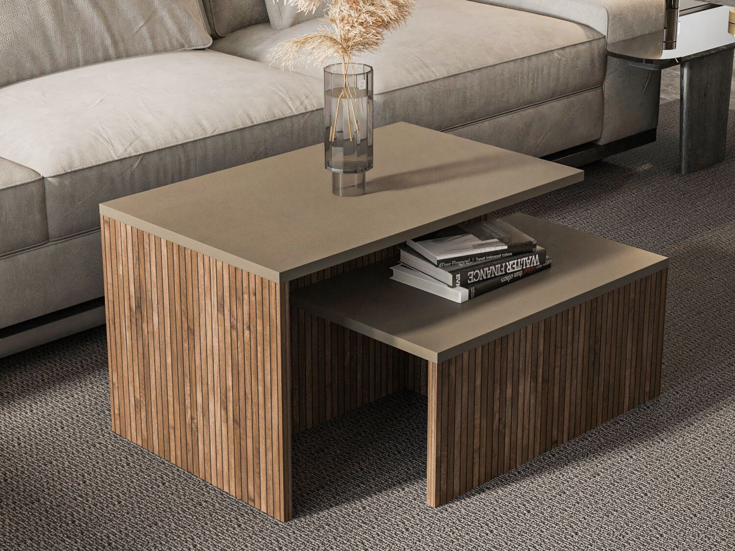 Conjunto mesa de centro Kailua 2750 (Roble + Taupe)