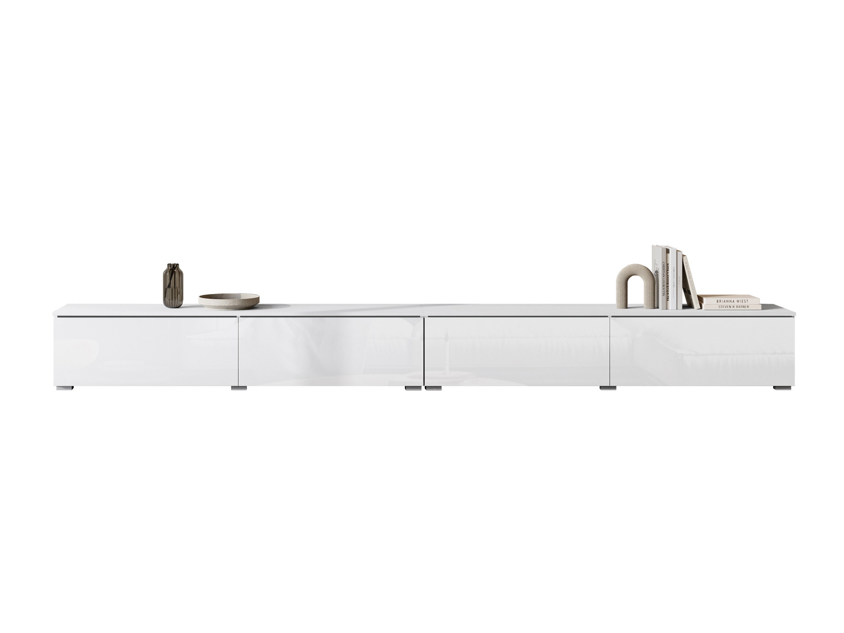 Mueble TV Sarasota 199 (Blanco + Blanco brillante)