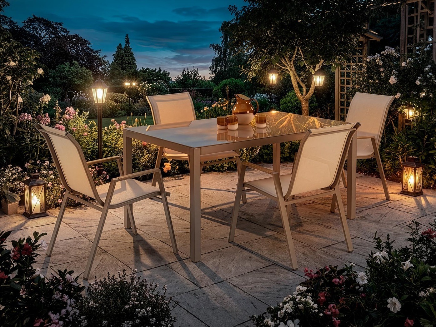 Mesa para exterior Houston 2141 (Beige + Capuchino)