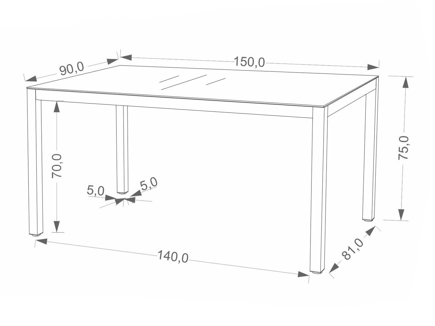 Mesa para exterior Houston 2141 (Gris + Antracita)
